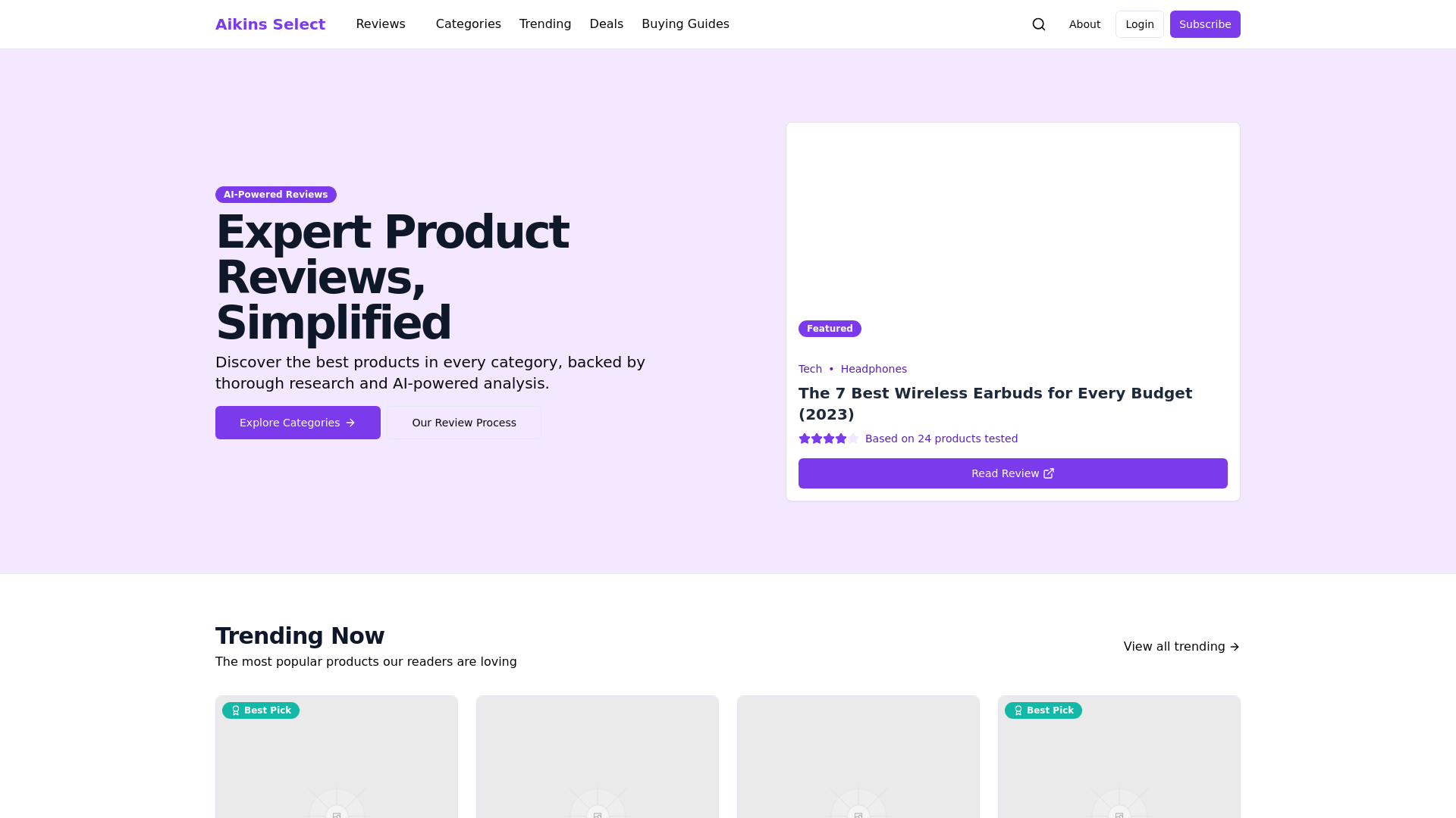 website screenshot of https://aikinsselect.pages.dev/