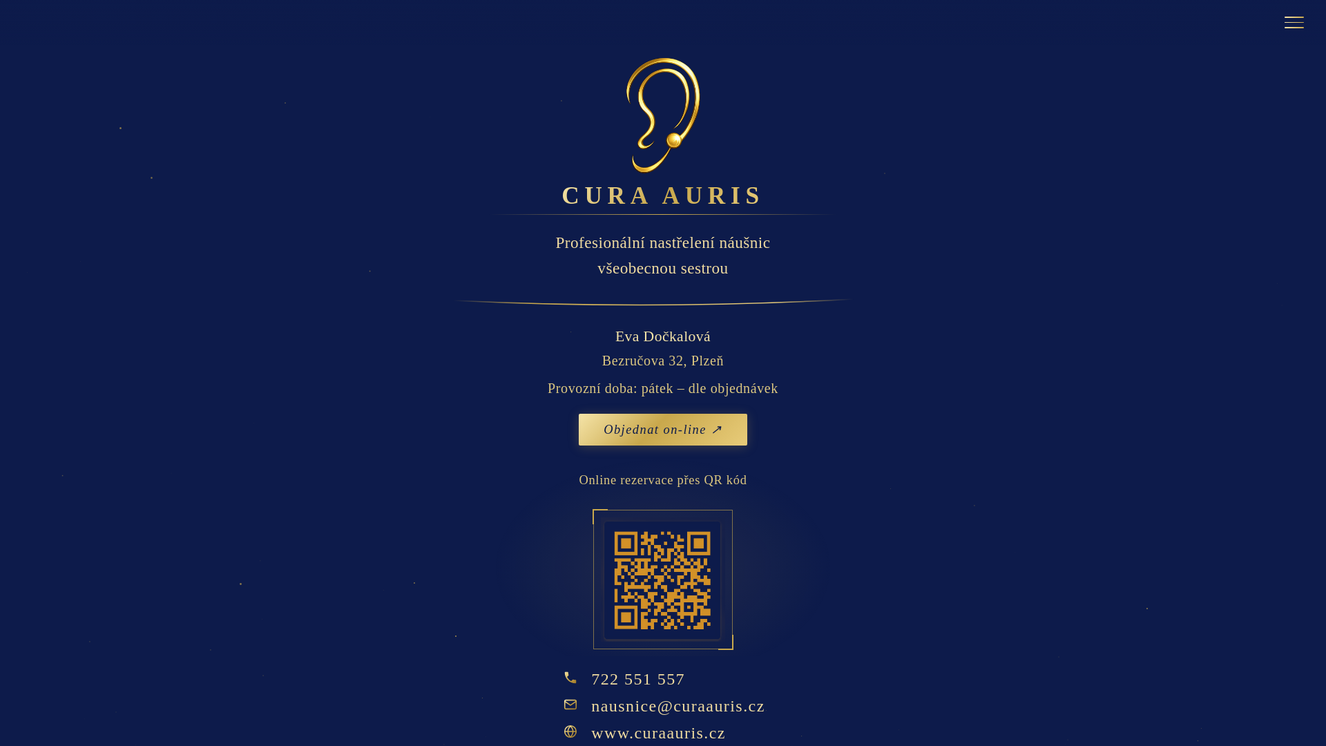 website screenshot of https://curaauris.cz/