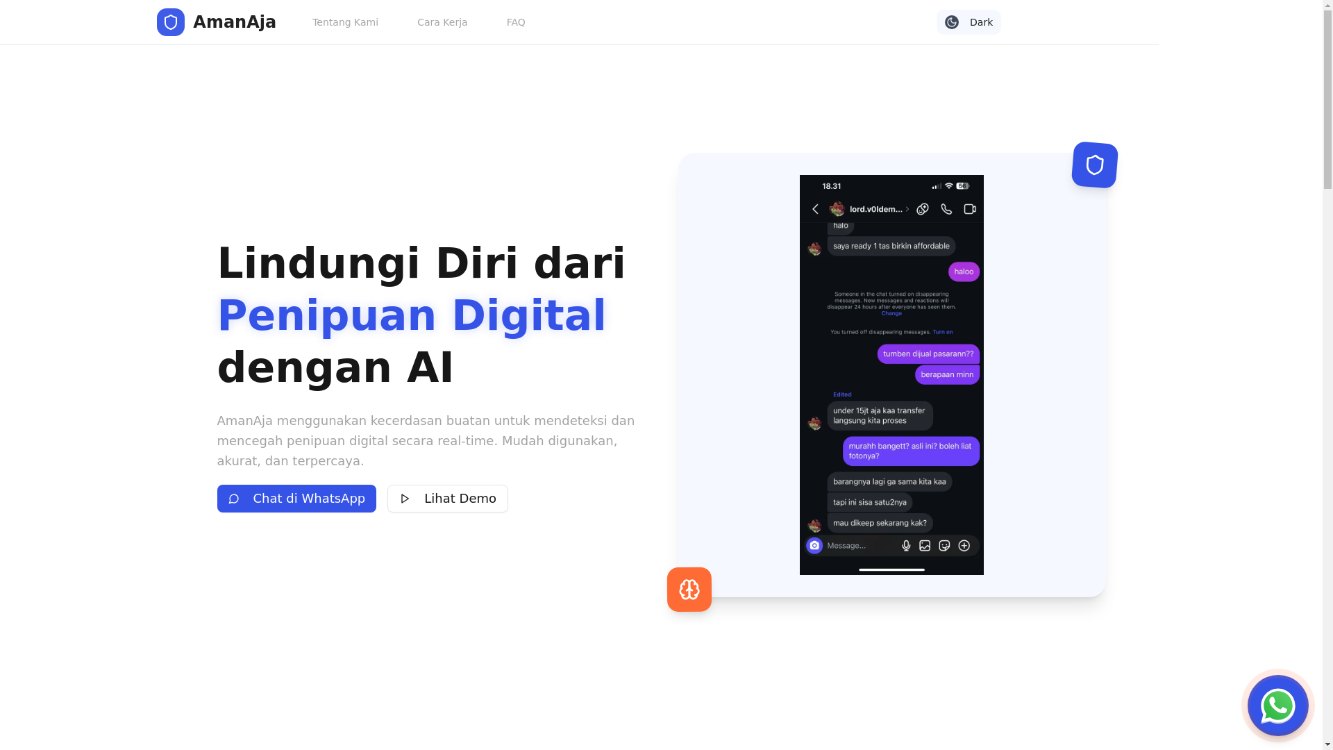 website screenshot of https://aman-aja.my.id/
