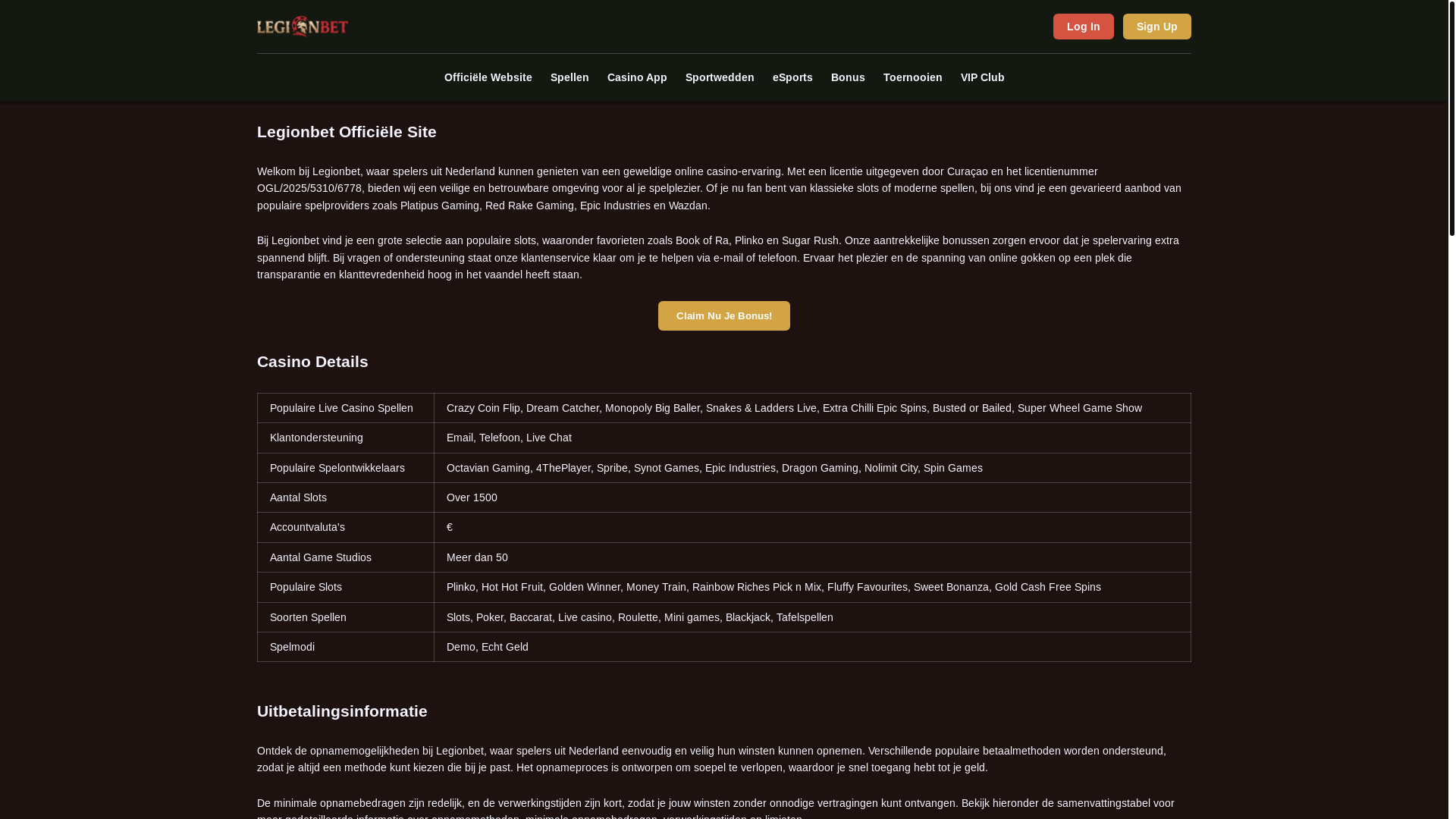 website screenshot of https://legionbet-casino-nl.pages.dev/