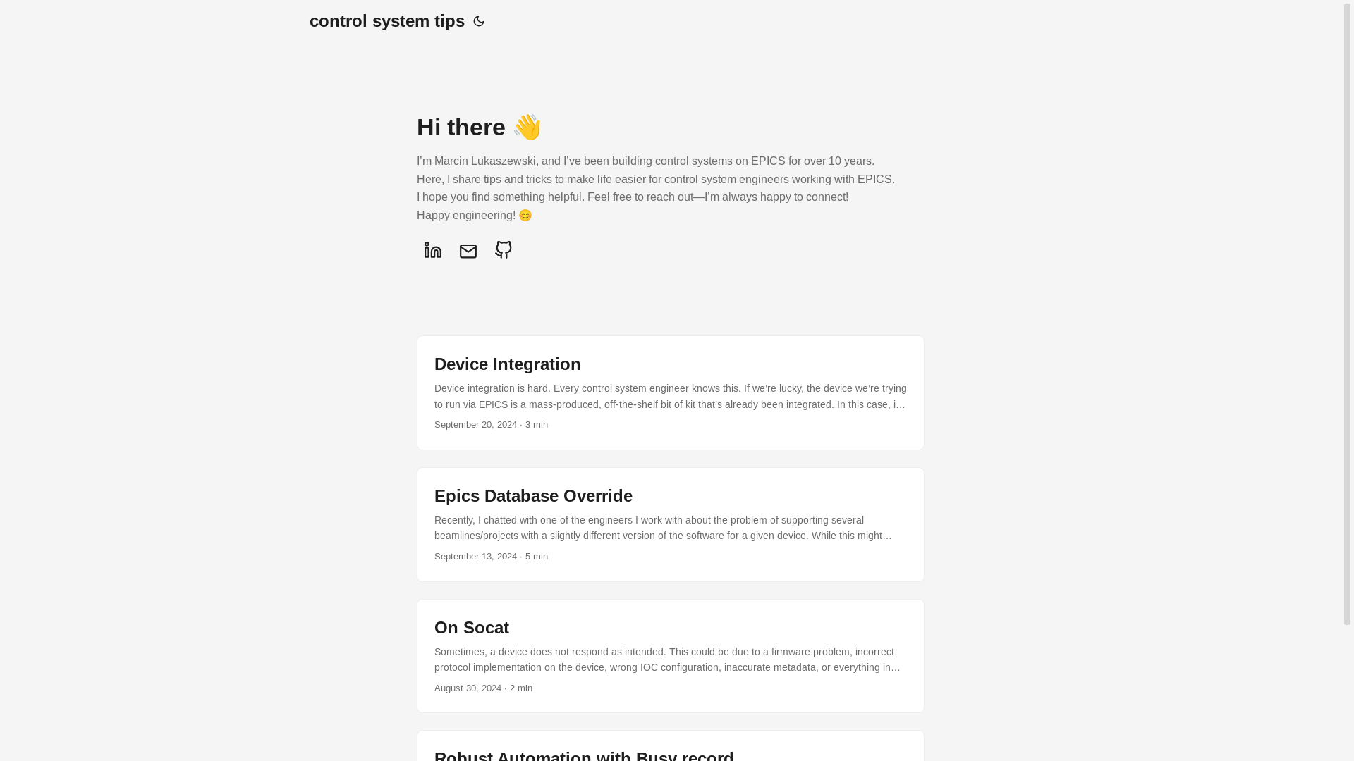 website screenshot of https://controlsystemtips.pages.dev/