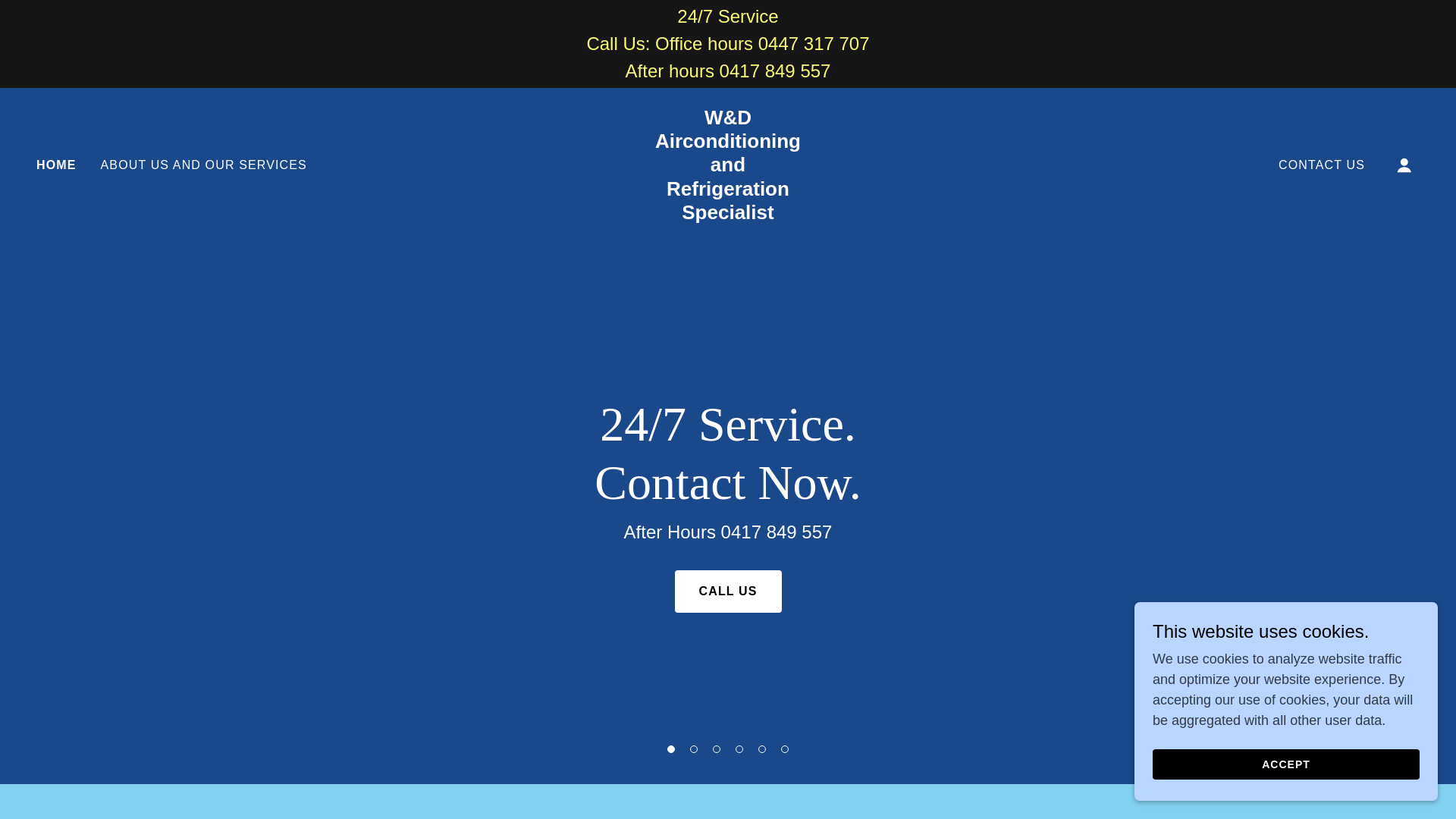 website screenshot of https://wdcoolspecialist.com.au
