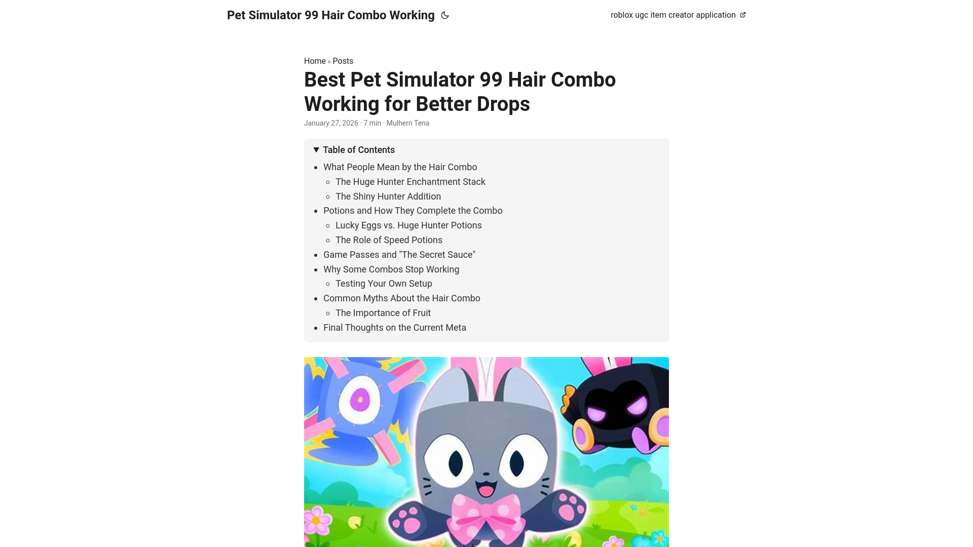 website screenshot of https://pet-simulator-99-hair-combo-working.pages.dev/