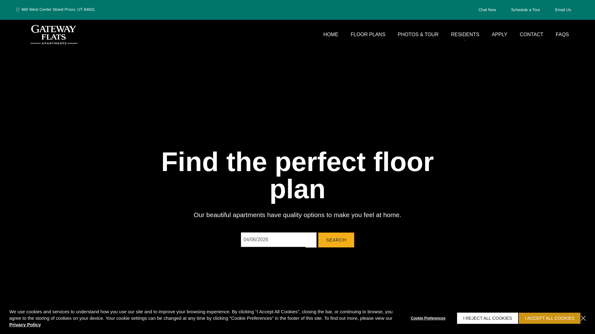 website screenshot of https://liveatgatewayflats.com