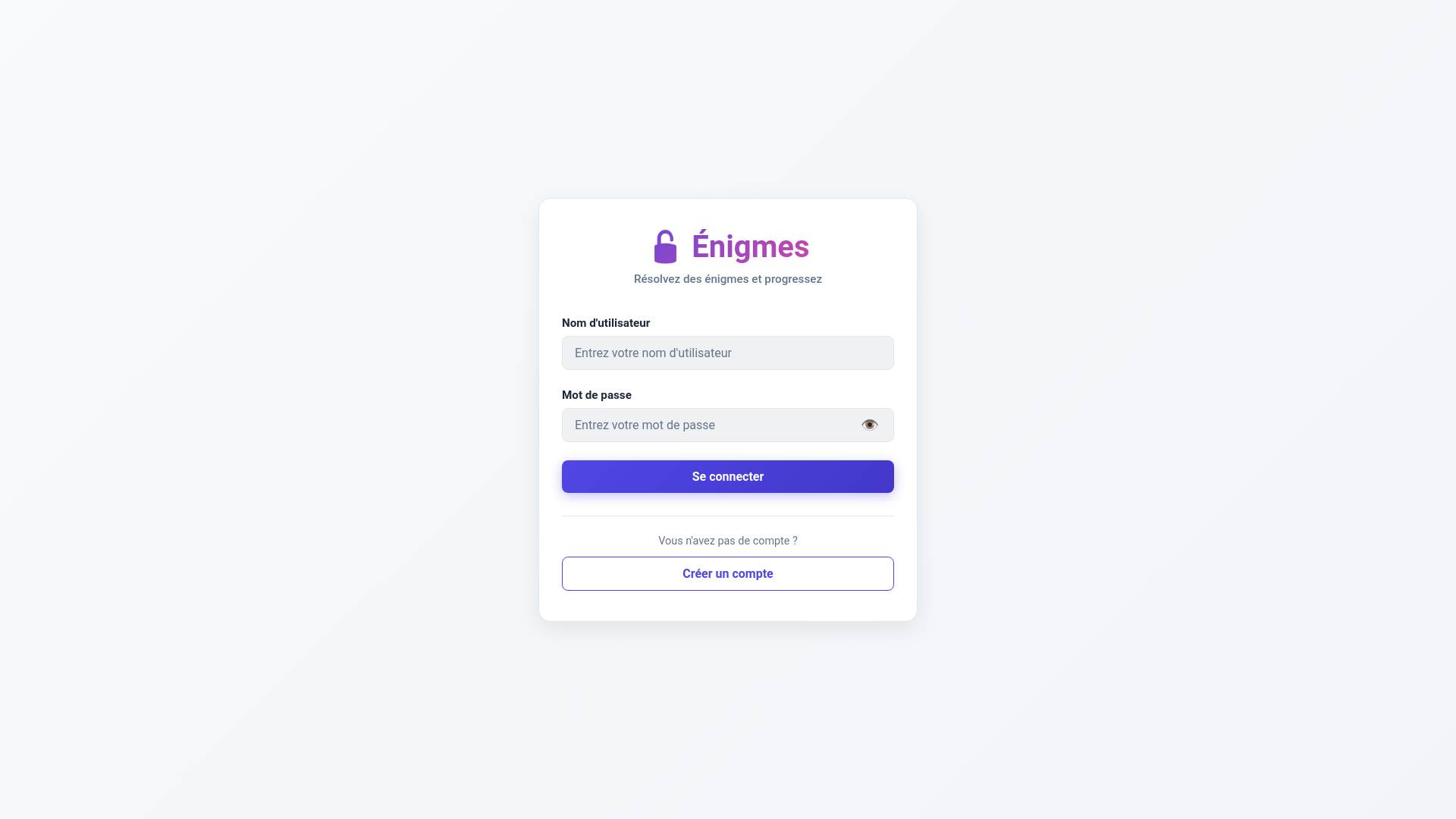 website screenshot of https://enigmes.site