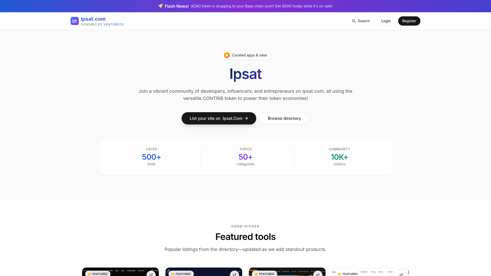website screenshot of https://ipsat.com