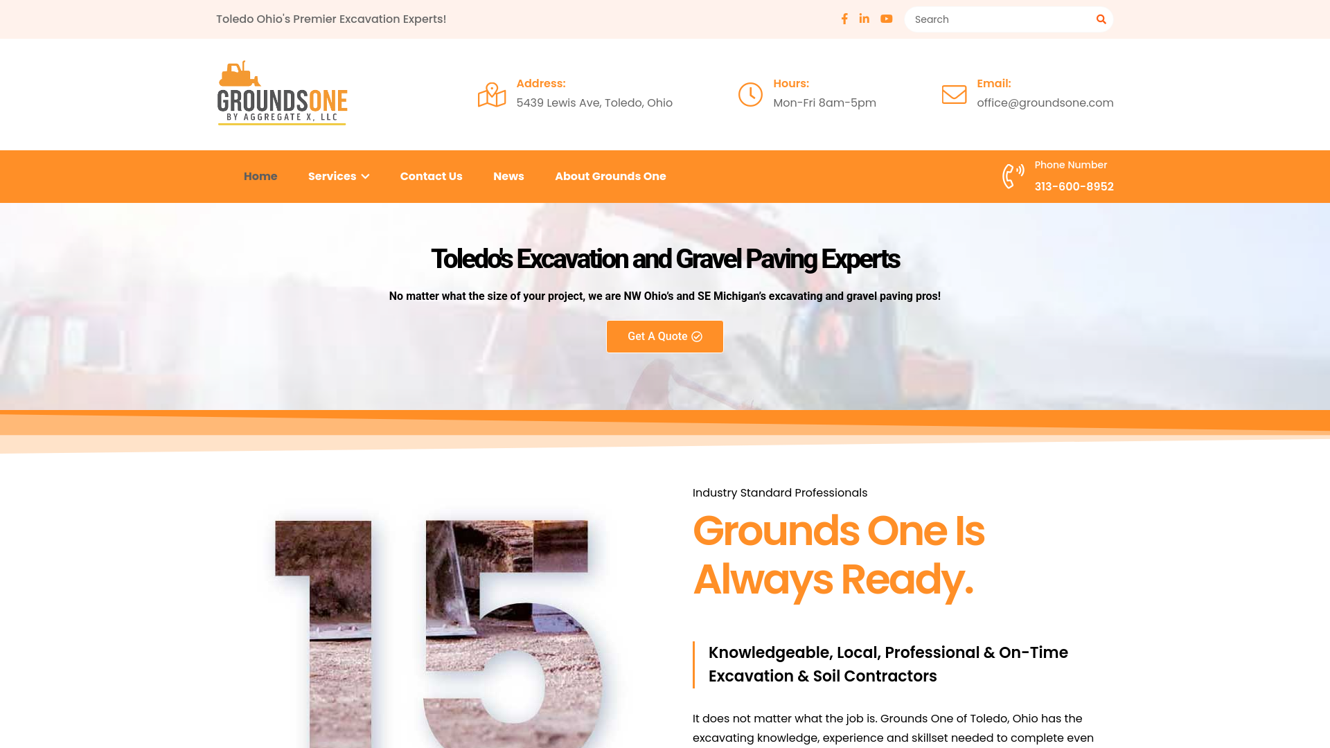 website screenshot of https://groundsone.com