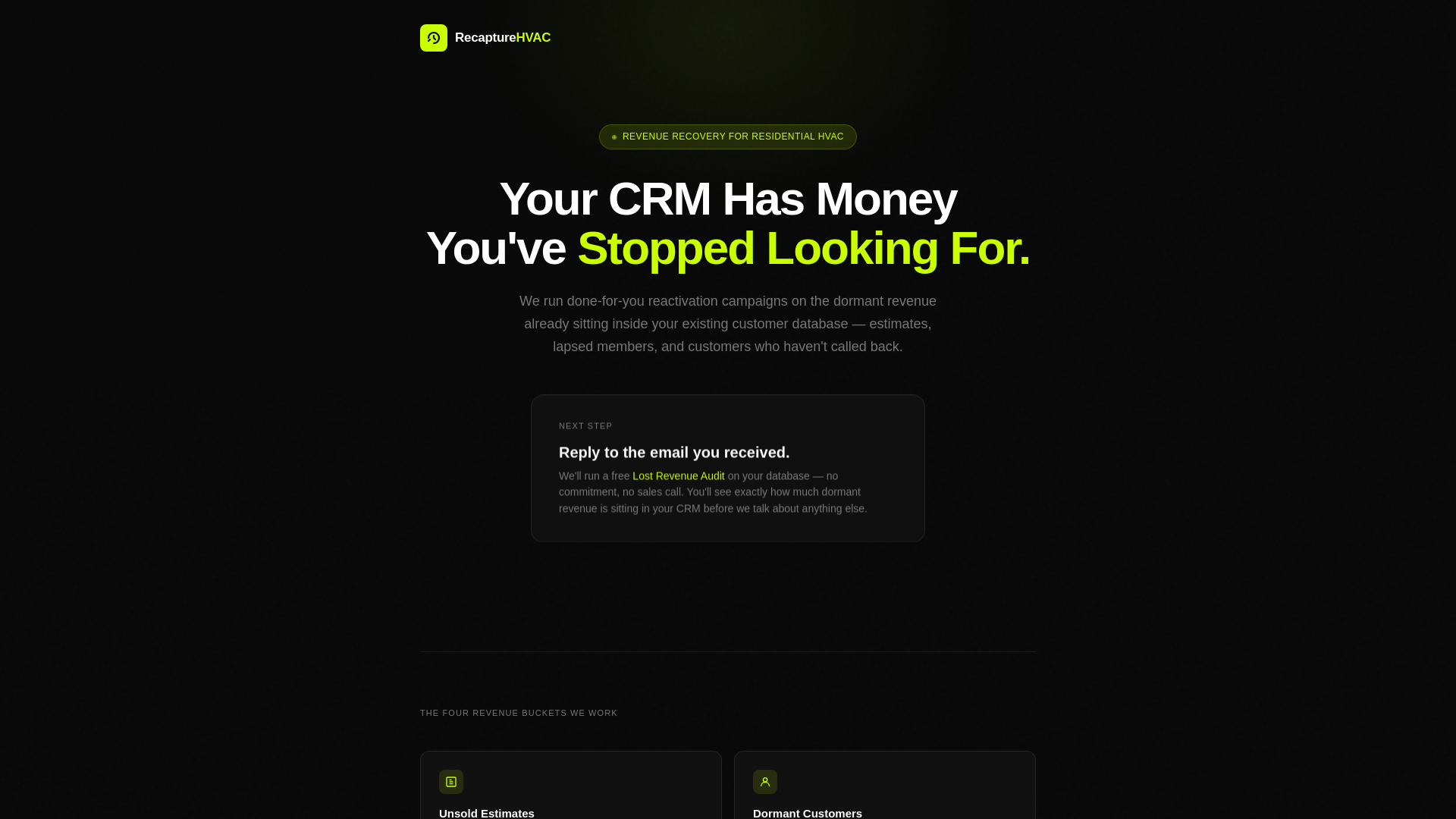 website screenshot of https://recapturepro.com/