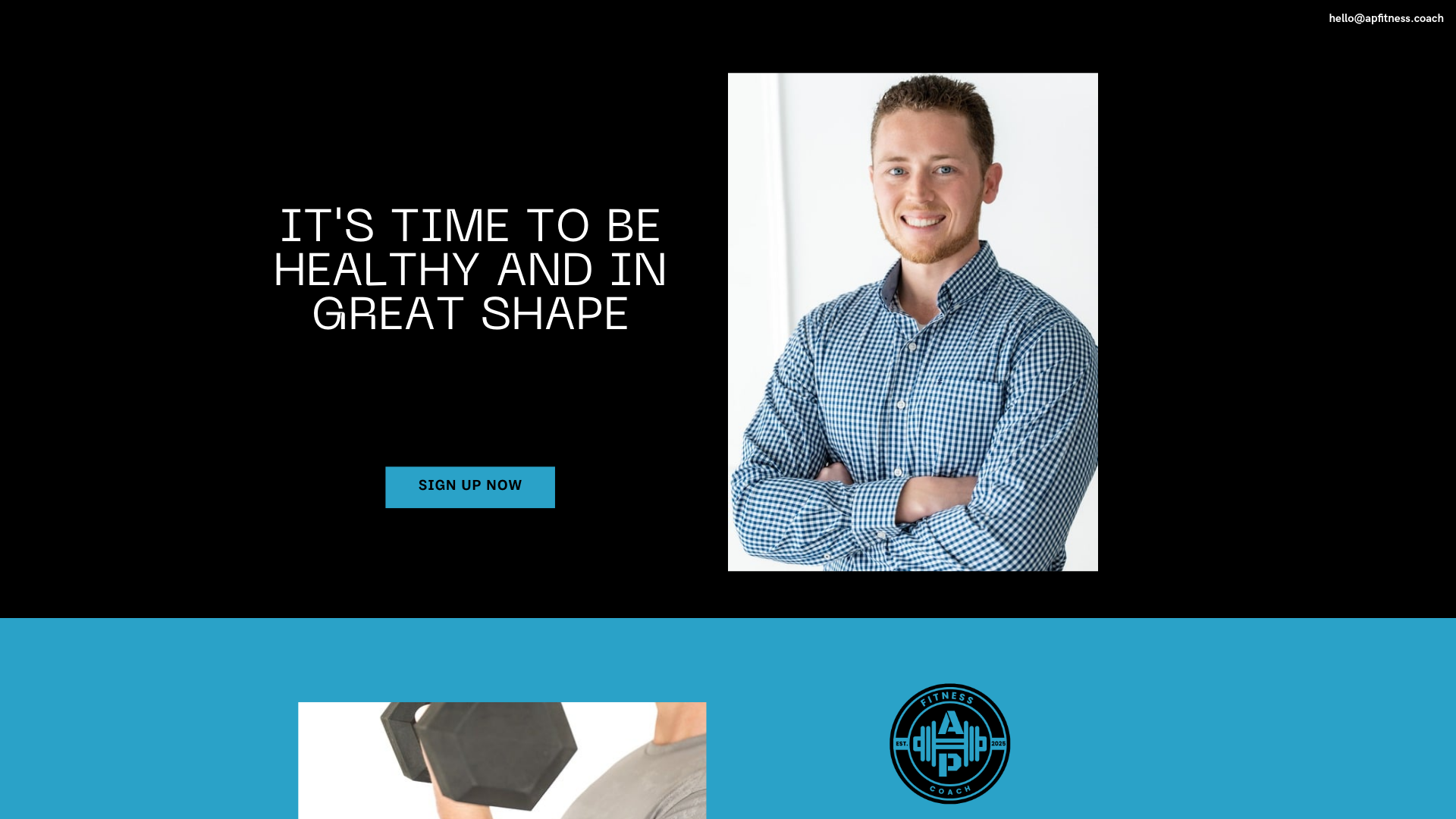 website screenshot of https://apfitness.coach