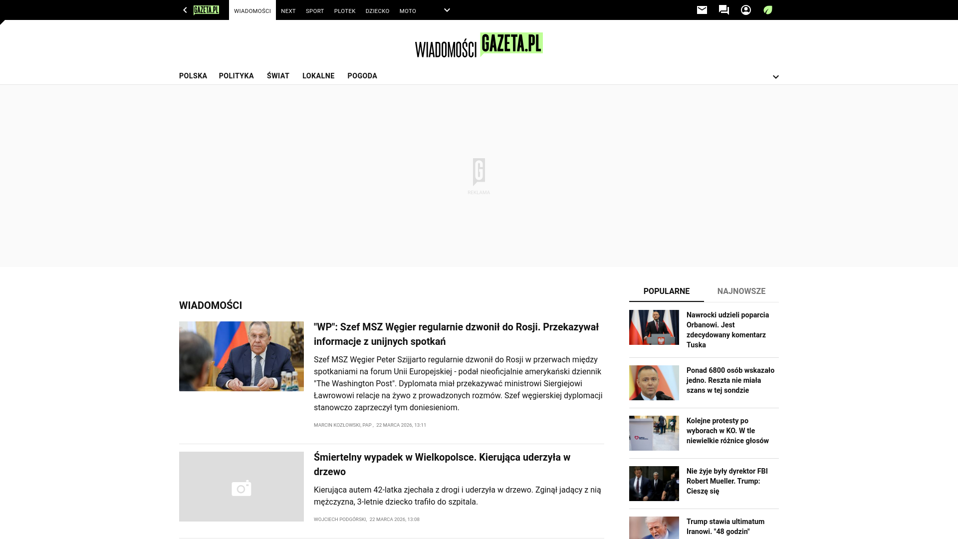 website screenshot of https://wiadomosci.gazeta.pl