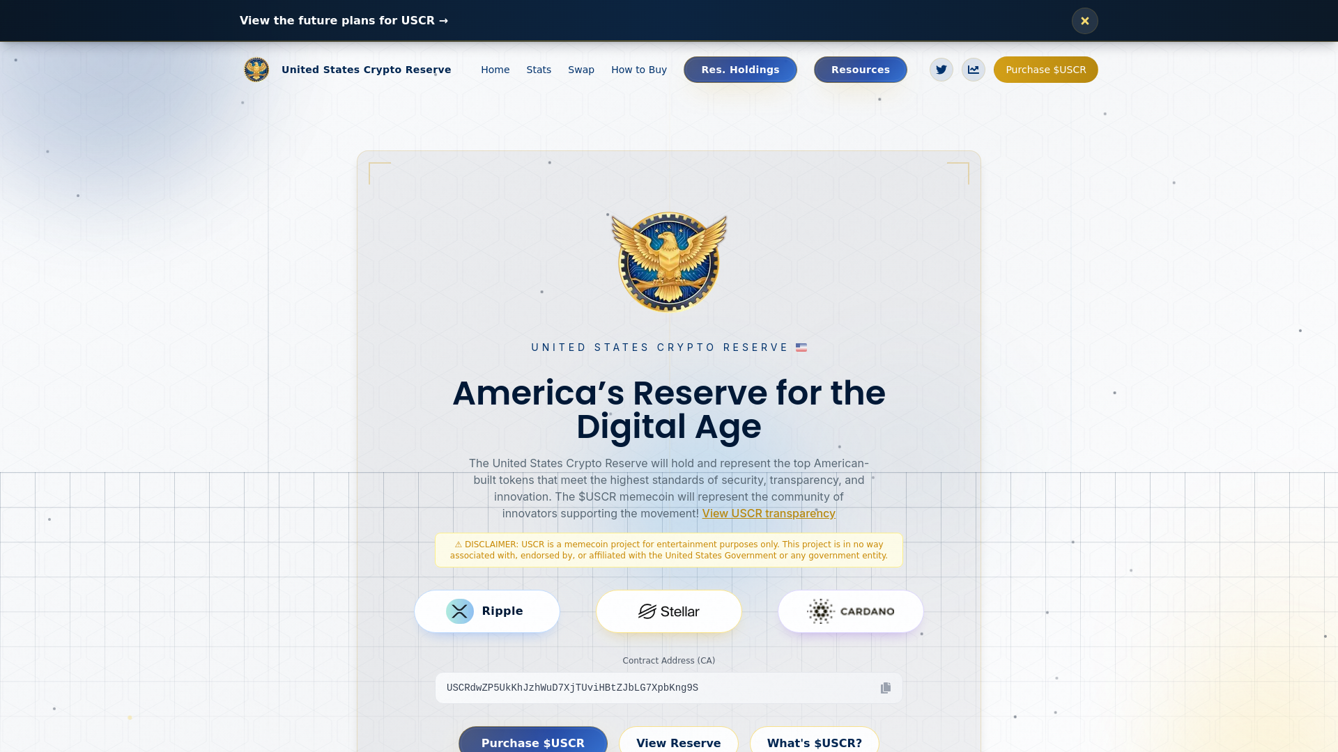 website screenshot of https://uscrgov.com/