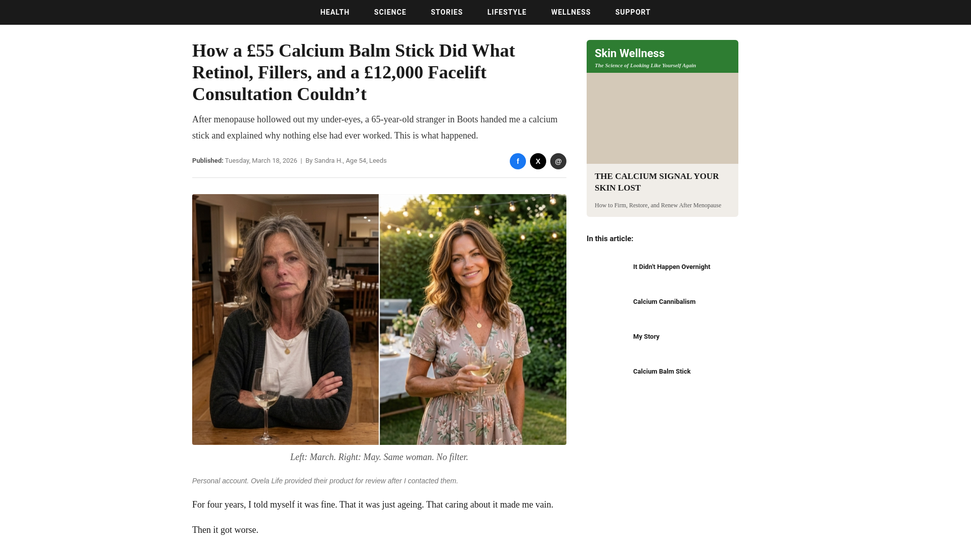 website screenshot of https://ovela-skincare-v2.pages.dev/