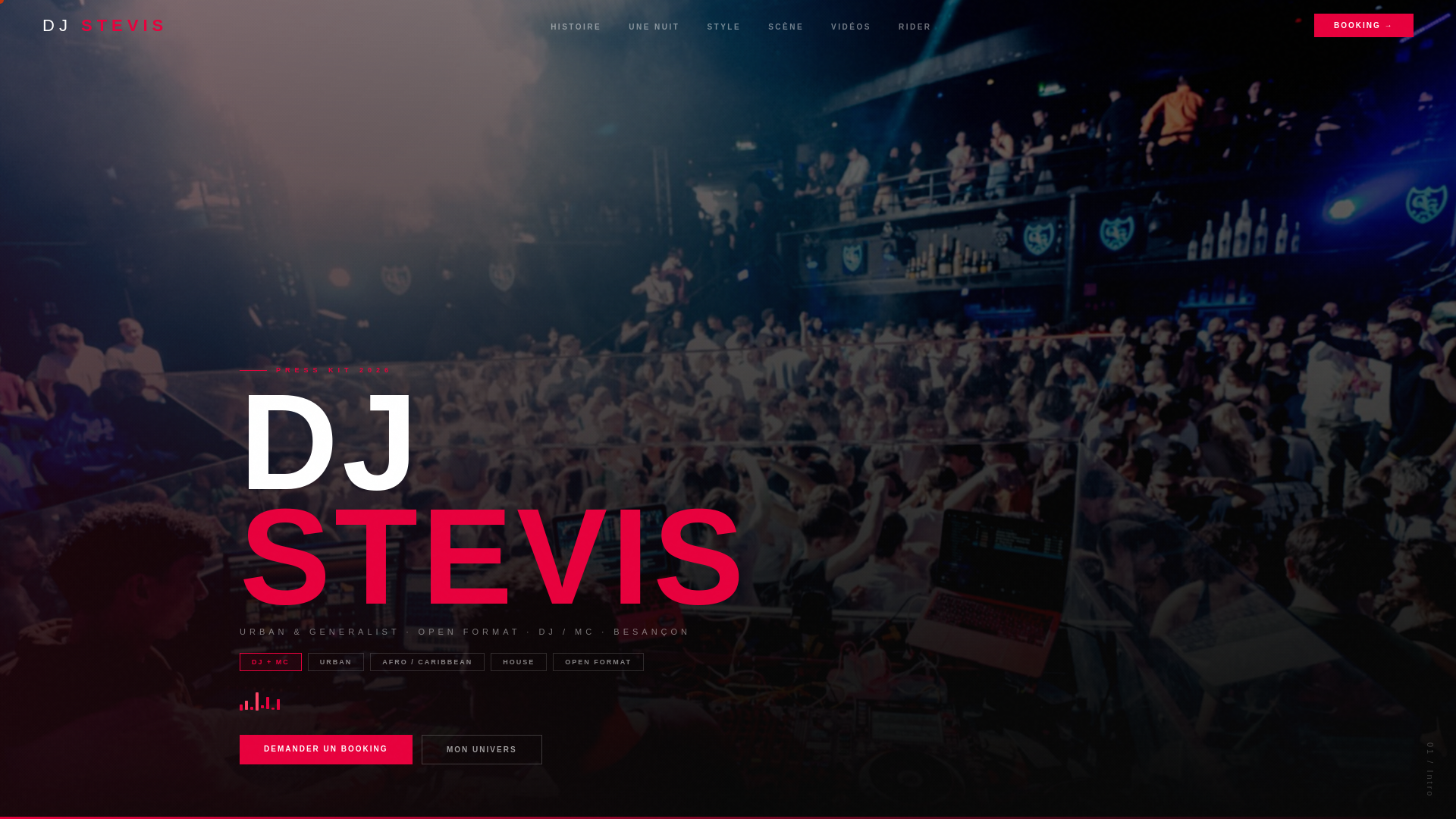 website screenshot of https://djstevis.com/