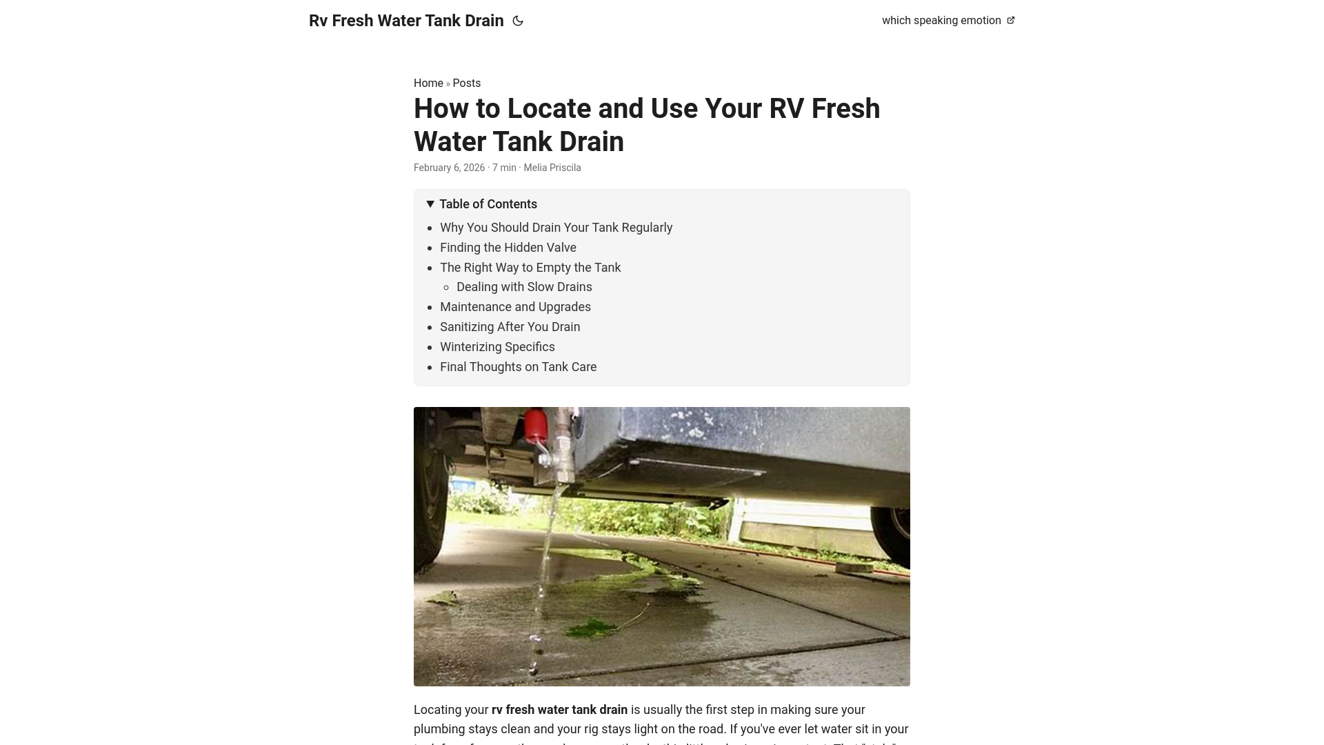 website screenshot of https://rv-fresh-water-tank-drain.pages.dev/