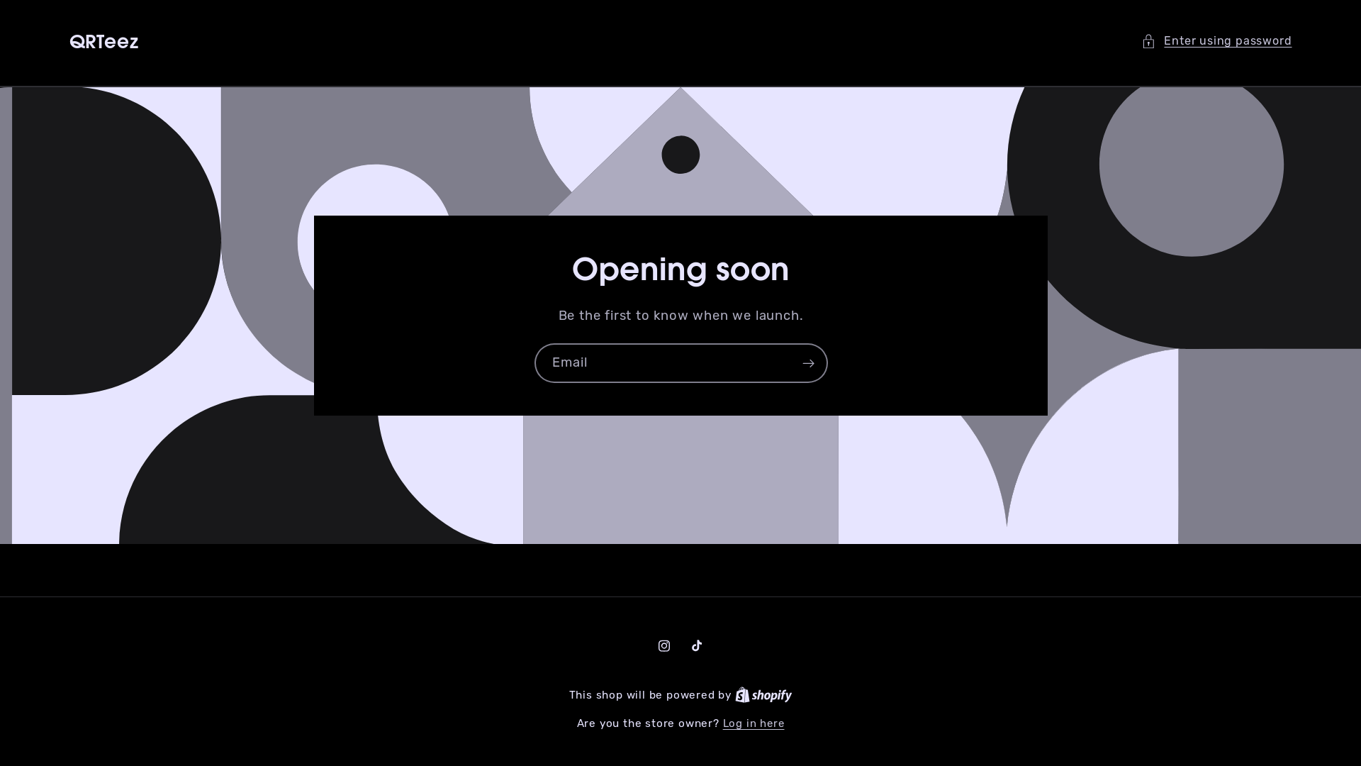 website screenshot of https://qrteez.co.uk/