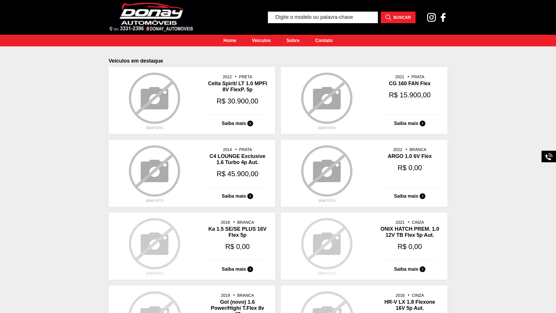 website screenshot of https://donayautomoveis.net.br/