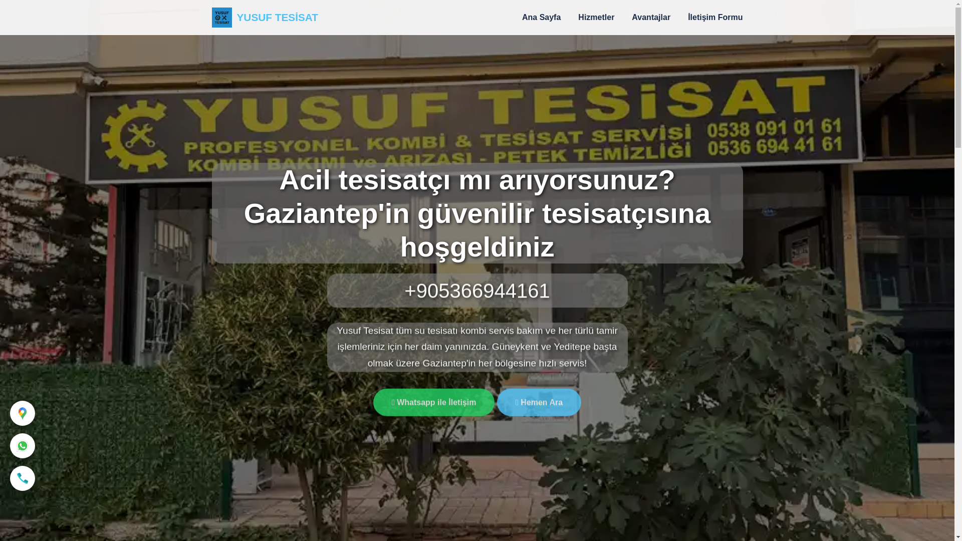 website screenshot of https://yusuftesisat.pages.dev/