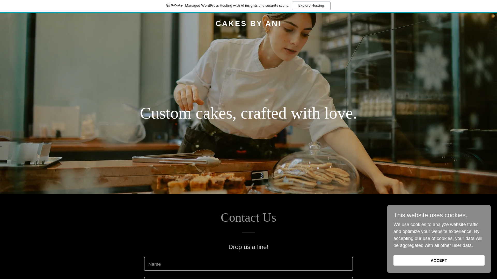 website screenshot of https://cakesbyani.com/