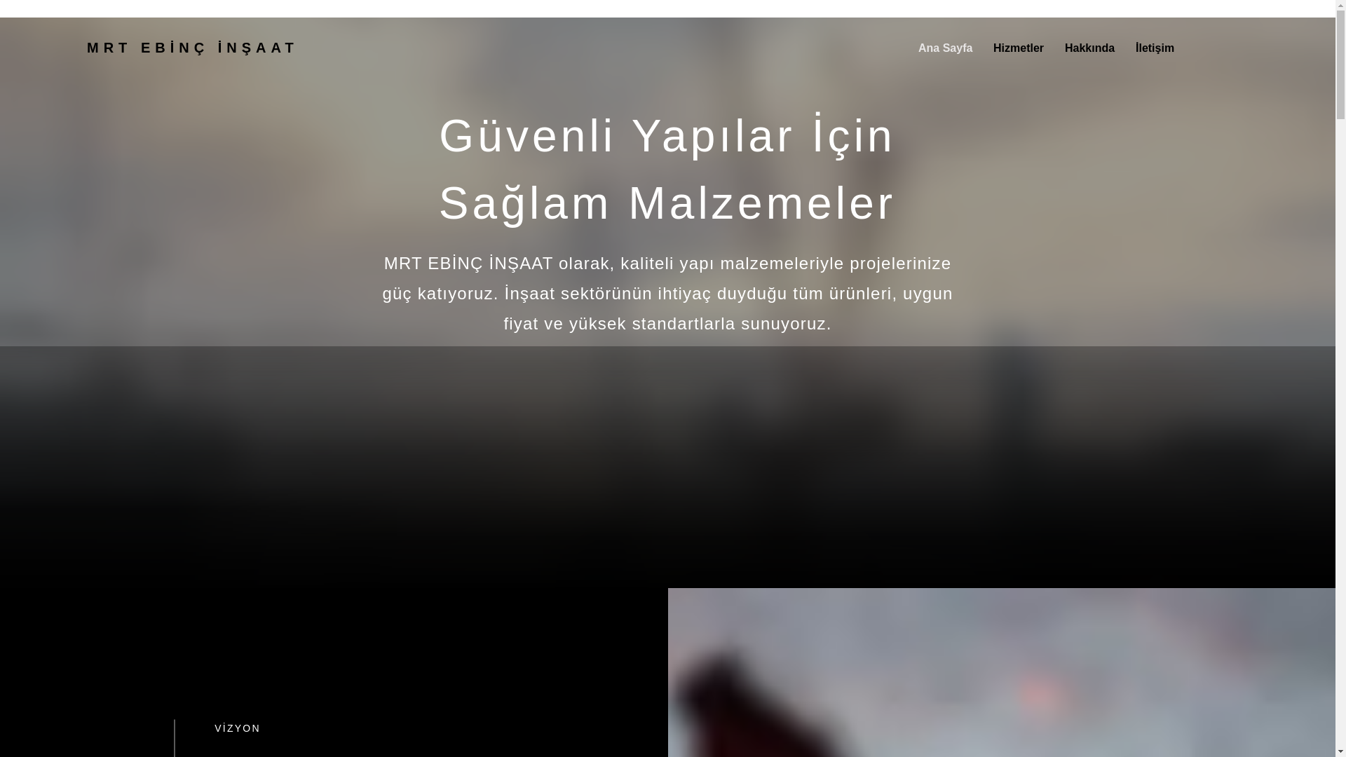 website screenshot of https://mrtebincinsaat.com/