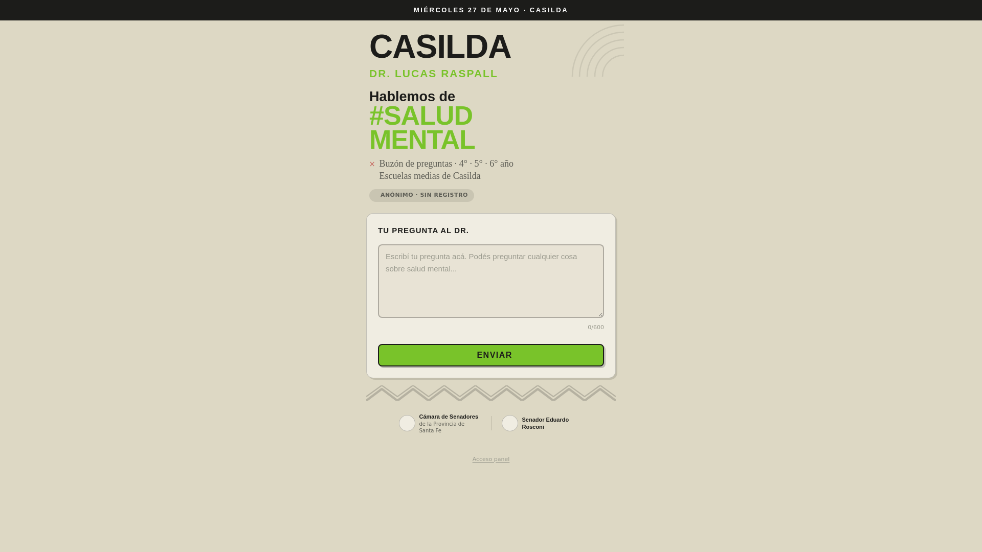 website screenshot of https://casildasaludmental.cloud/