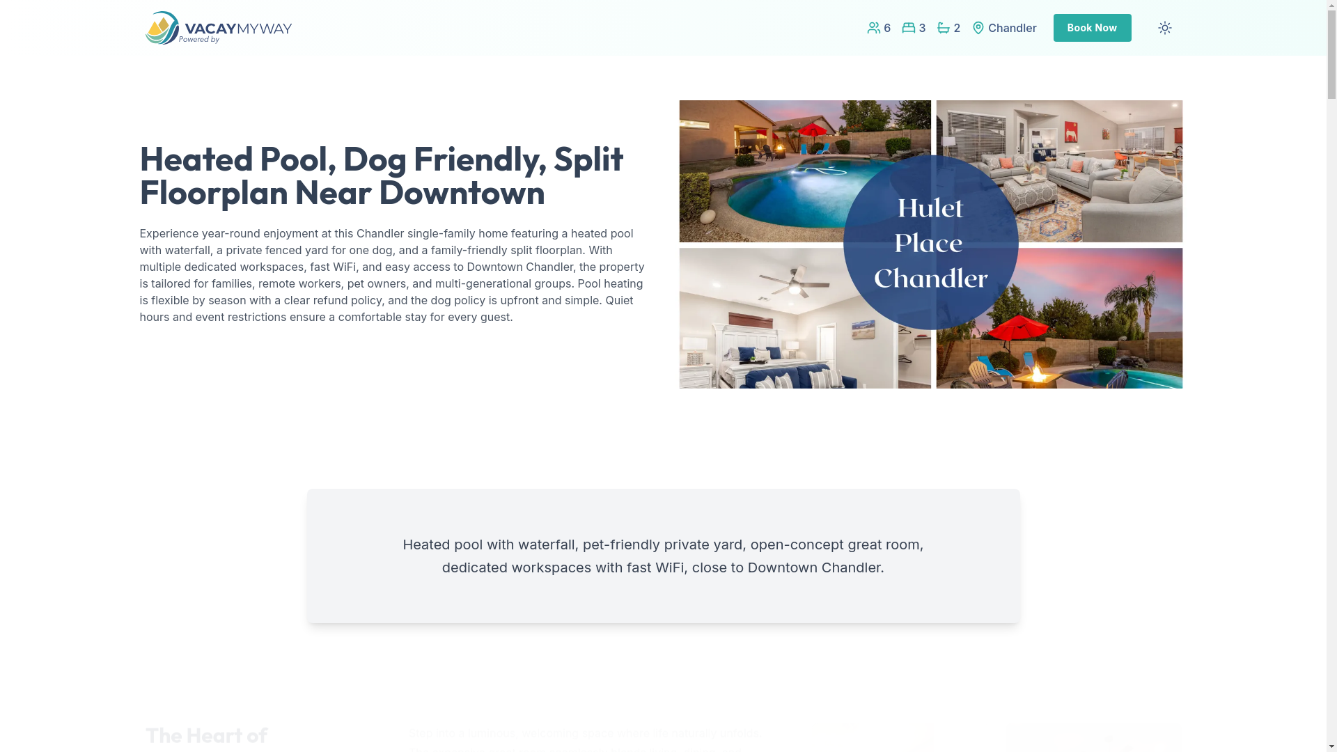 website screenshot of https://chandlerwaterfall.house/