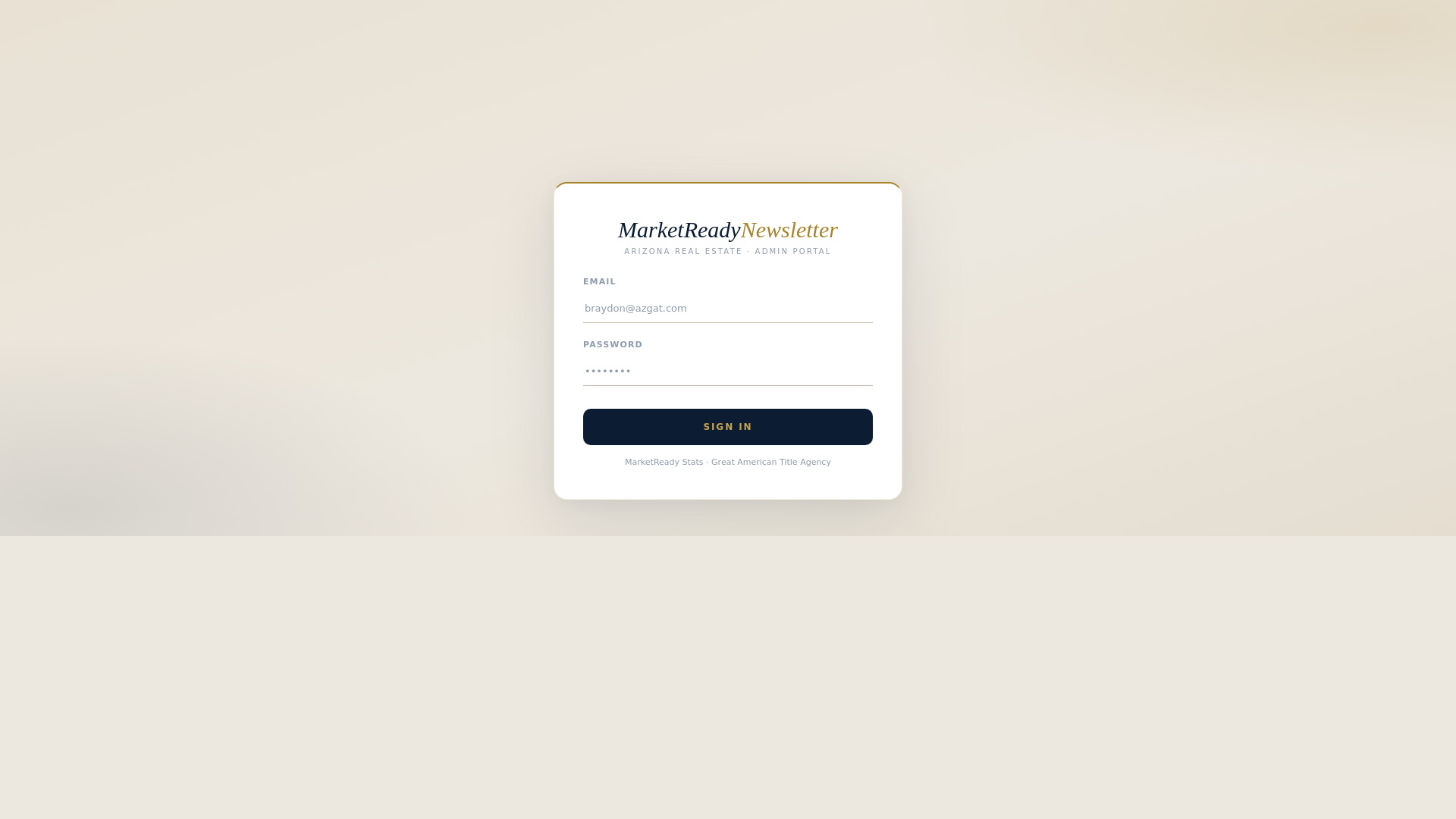 website screenshot of https://marketreadynewsletter.com