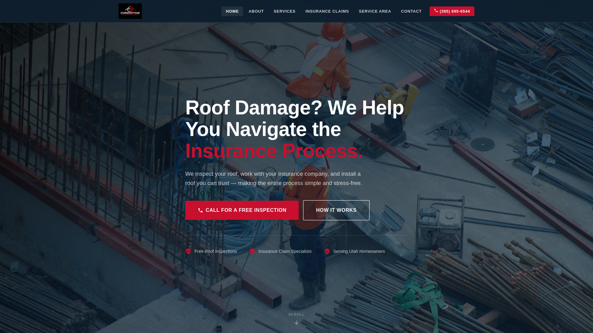 website screenshot of https://cornerstoneroofingutah.com/