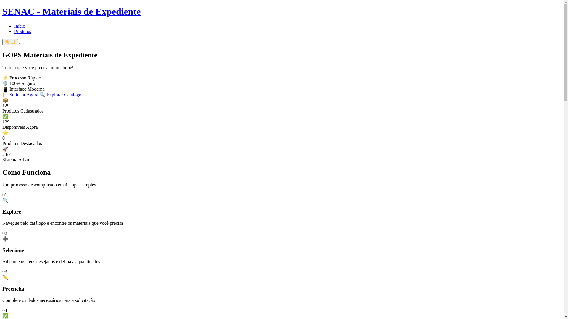 website screenshot of https://almoxarifadogops.com.br/