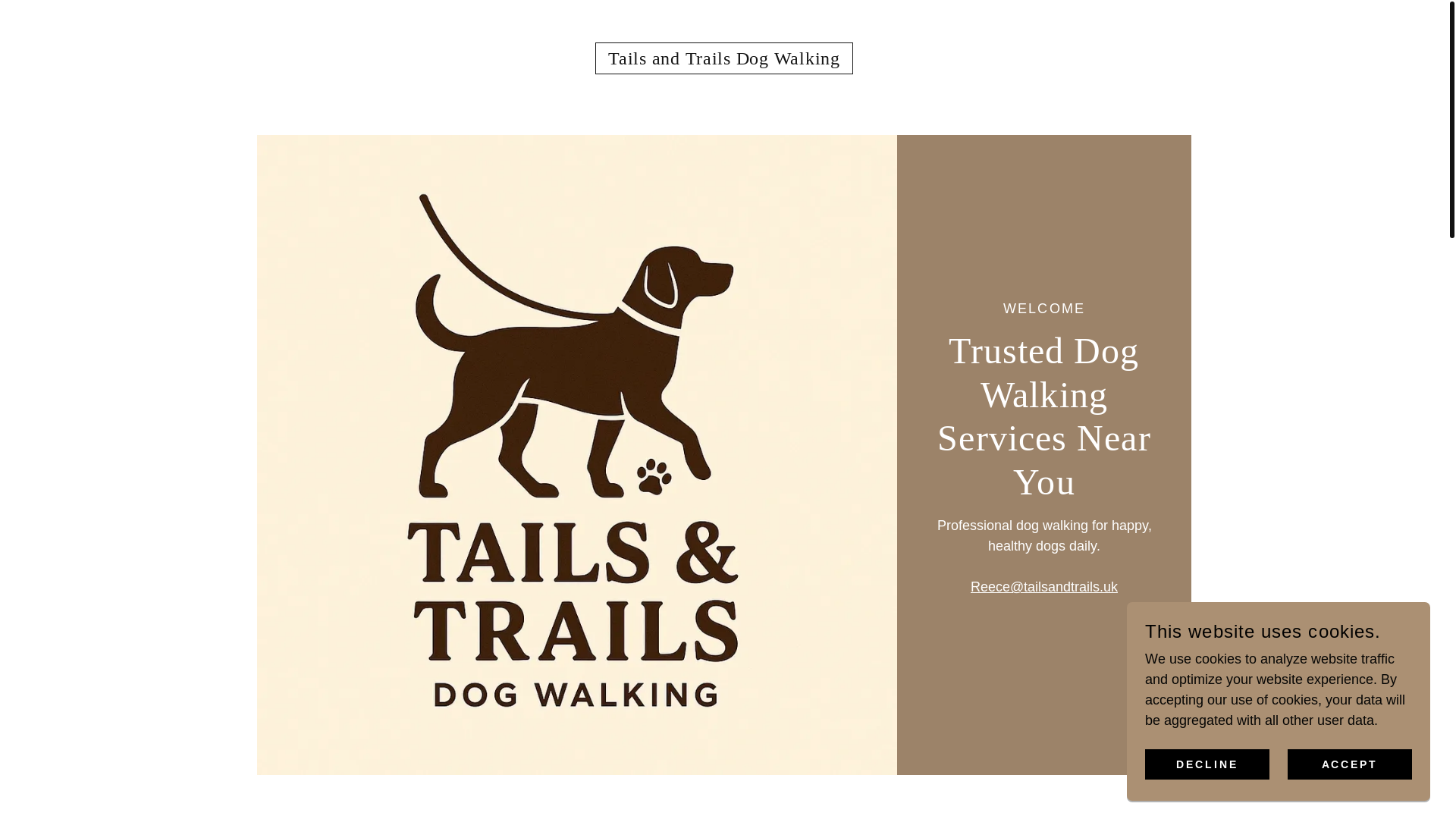 website screenshot of https://tailsandtrails.life/