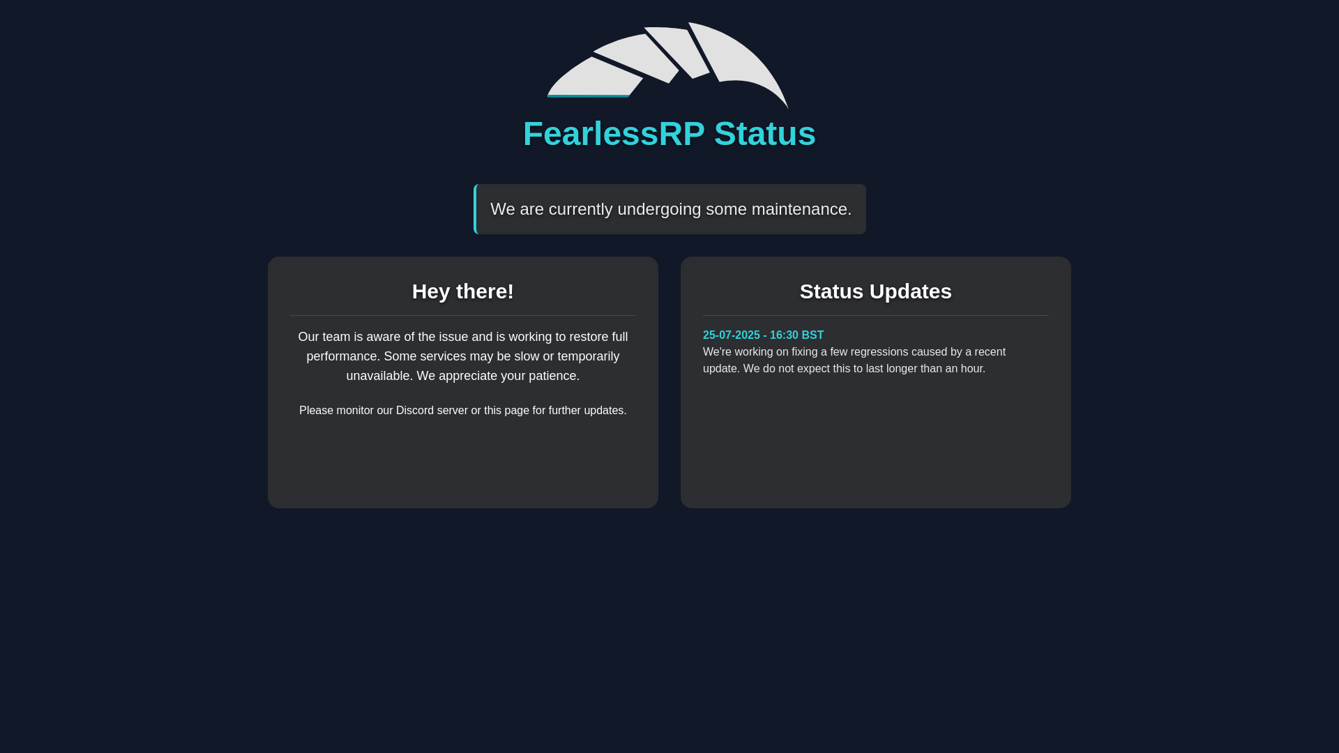 website screenshot of https://maintenance-6pb.pages.dev/