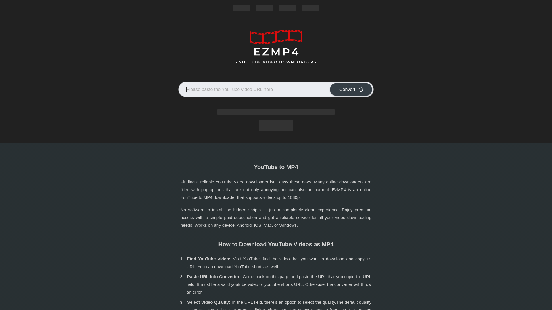 website screenshot of https://ezmp4.cc/