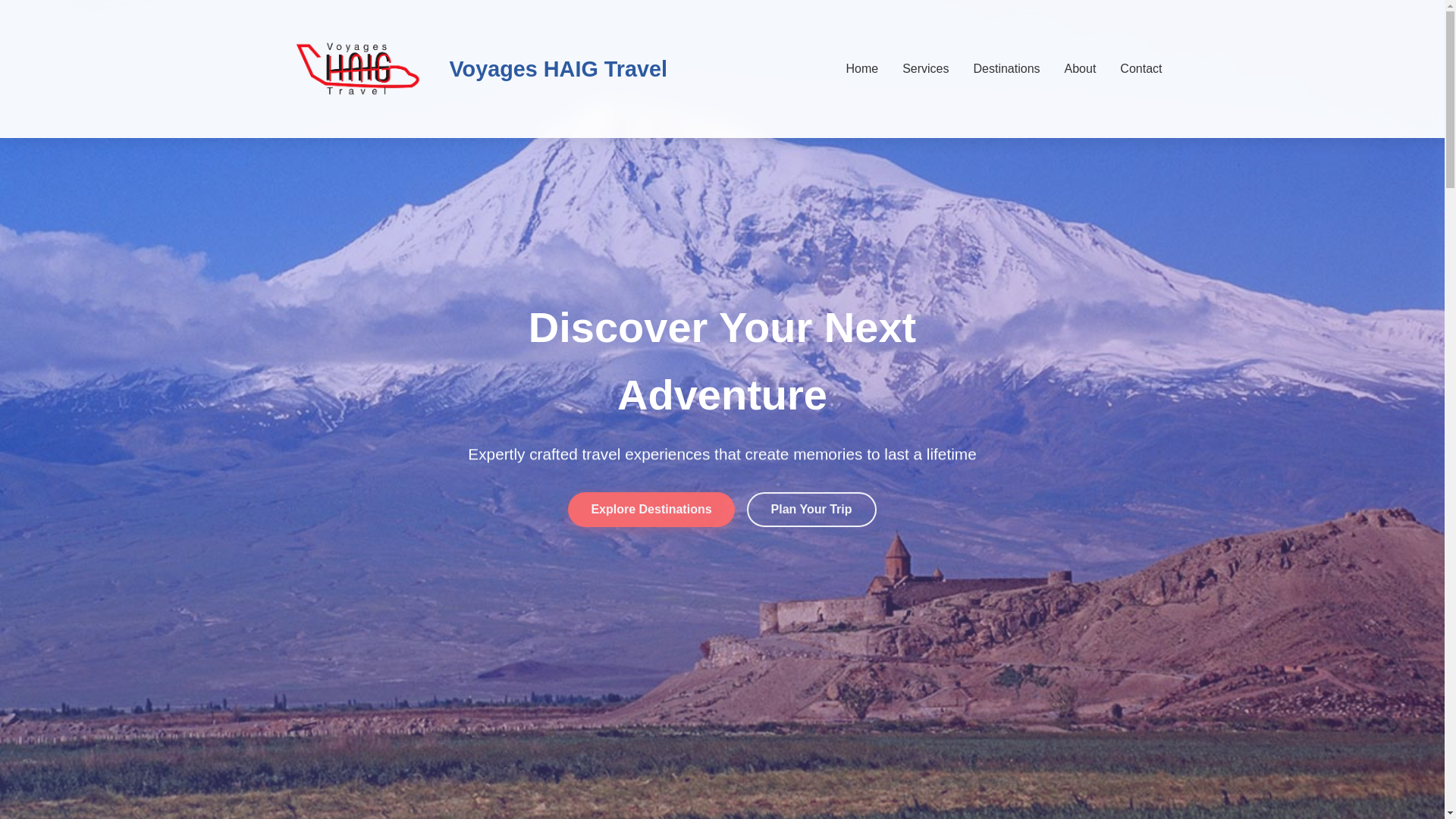 website screenshot of https://haigtravel.com/