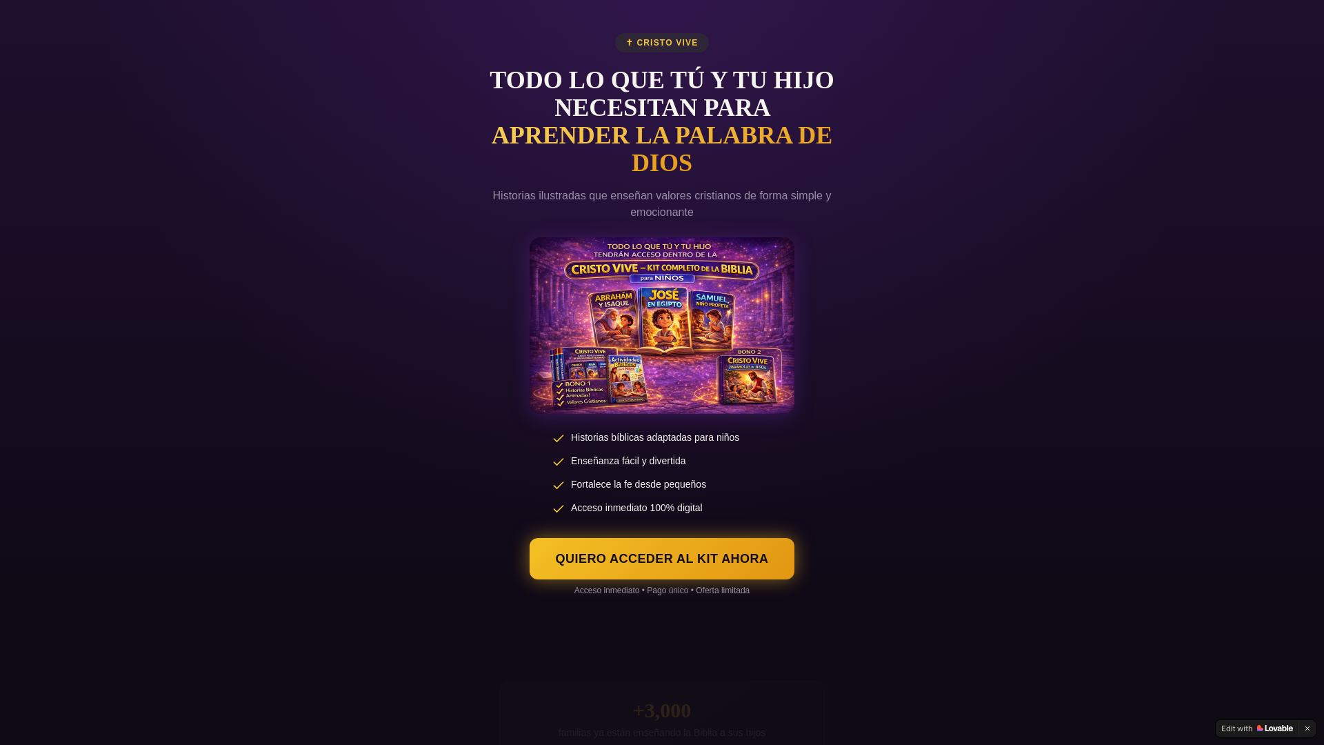 website screenshot of https://cristovive.life/