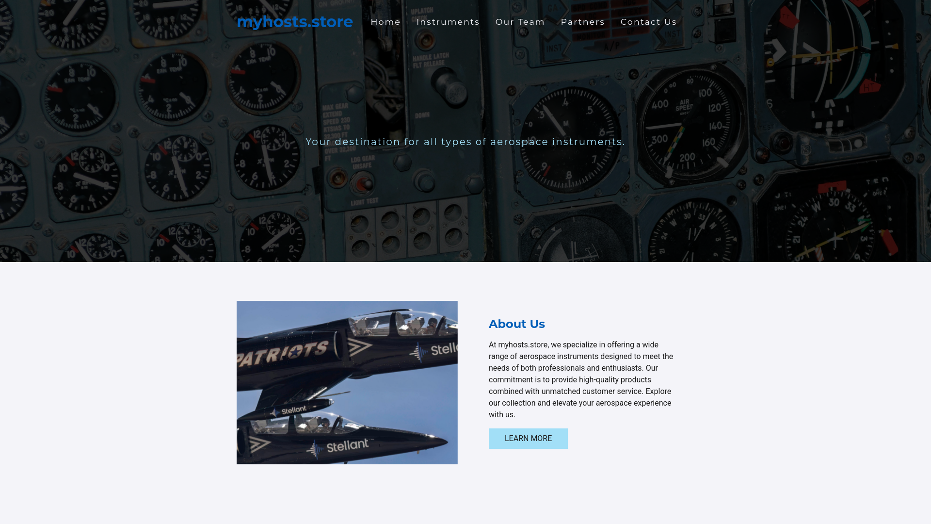 website screenshot of https://myhosts.store