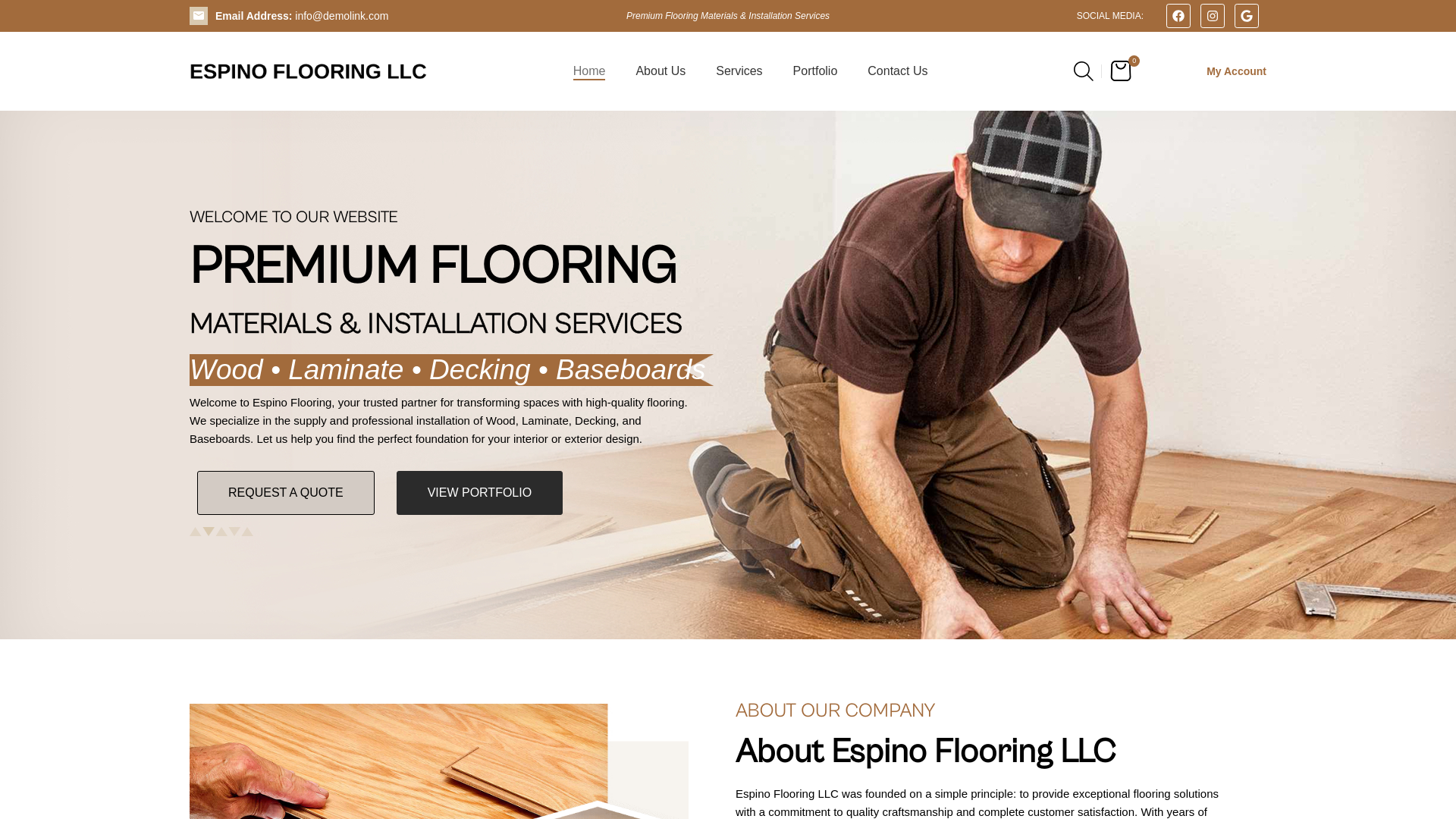 website screenshot of https://espinoflooring.com/
