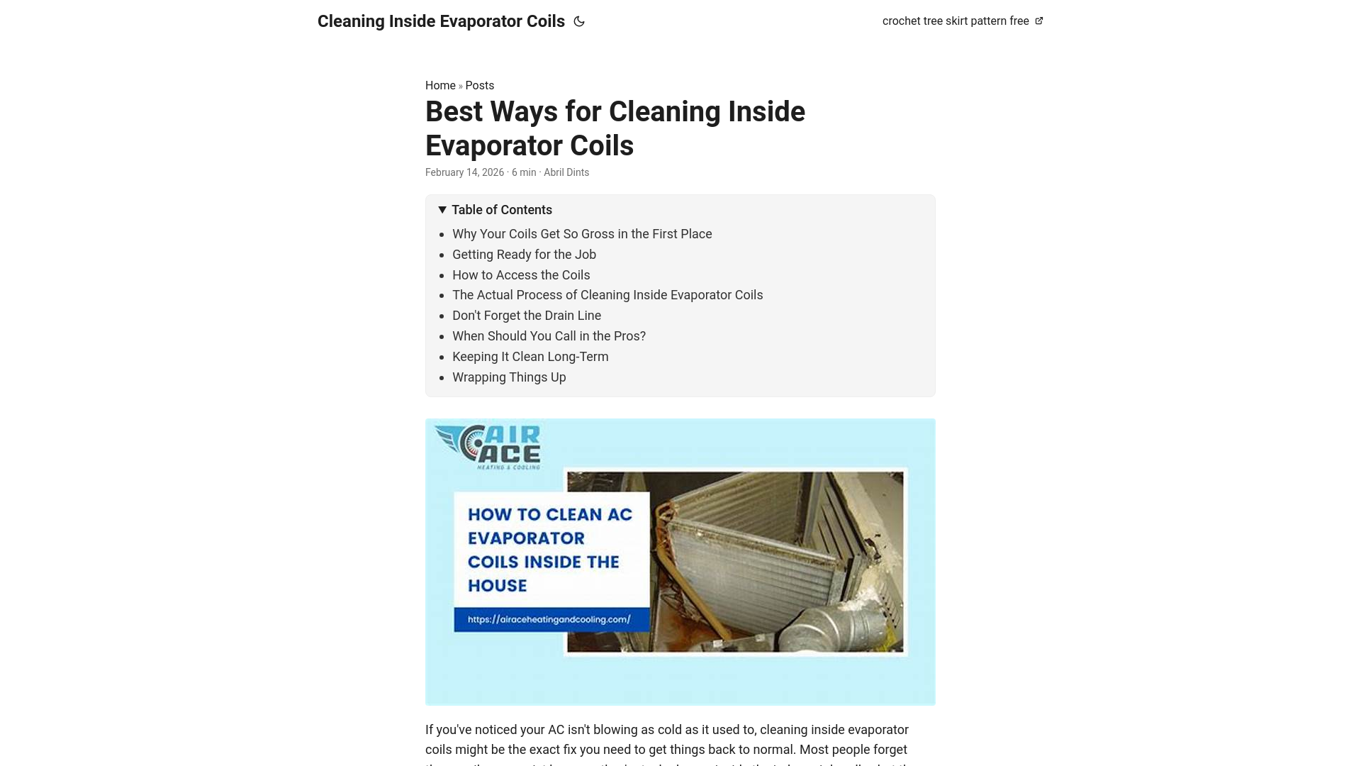website screenshot of https://cleaning-inside-evaporator-coils.pages.dev/