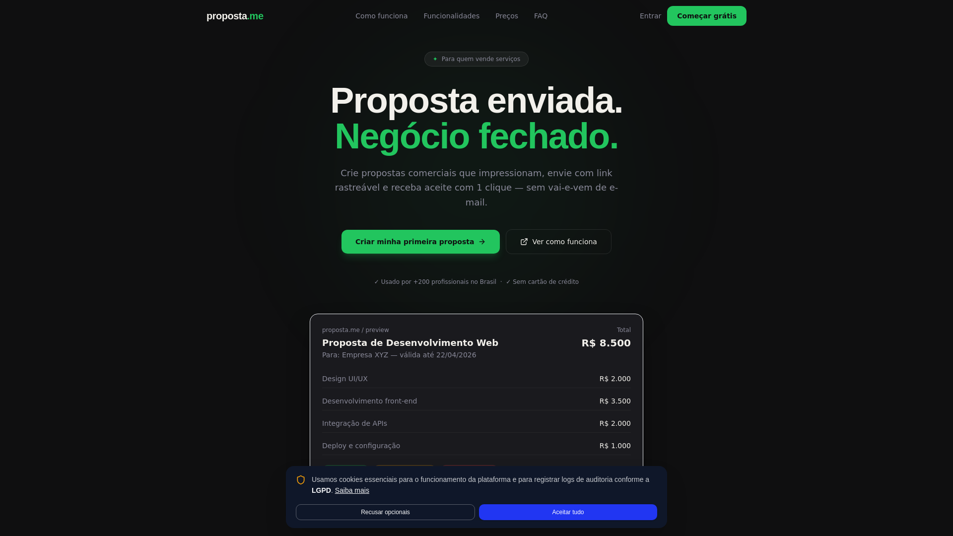 website screenshot of https://propostame.com/