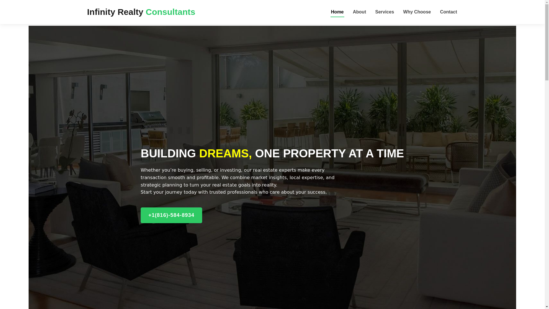 website screenshot of https://infinityrealtyconsultantssvs.com/