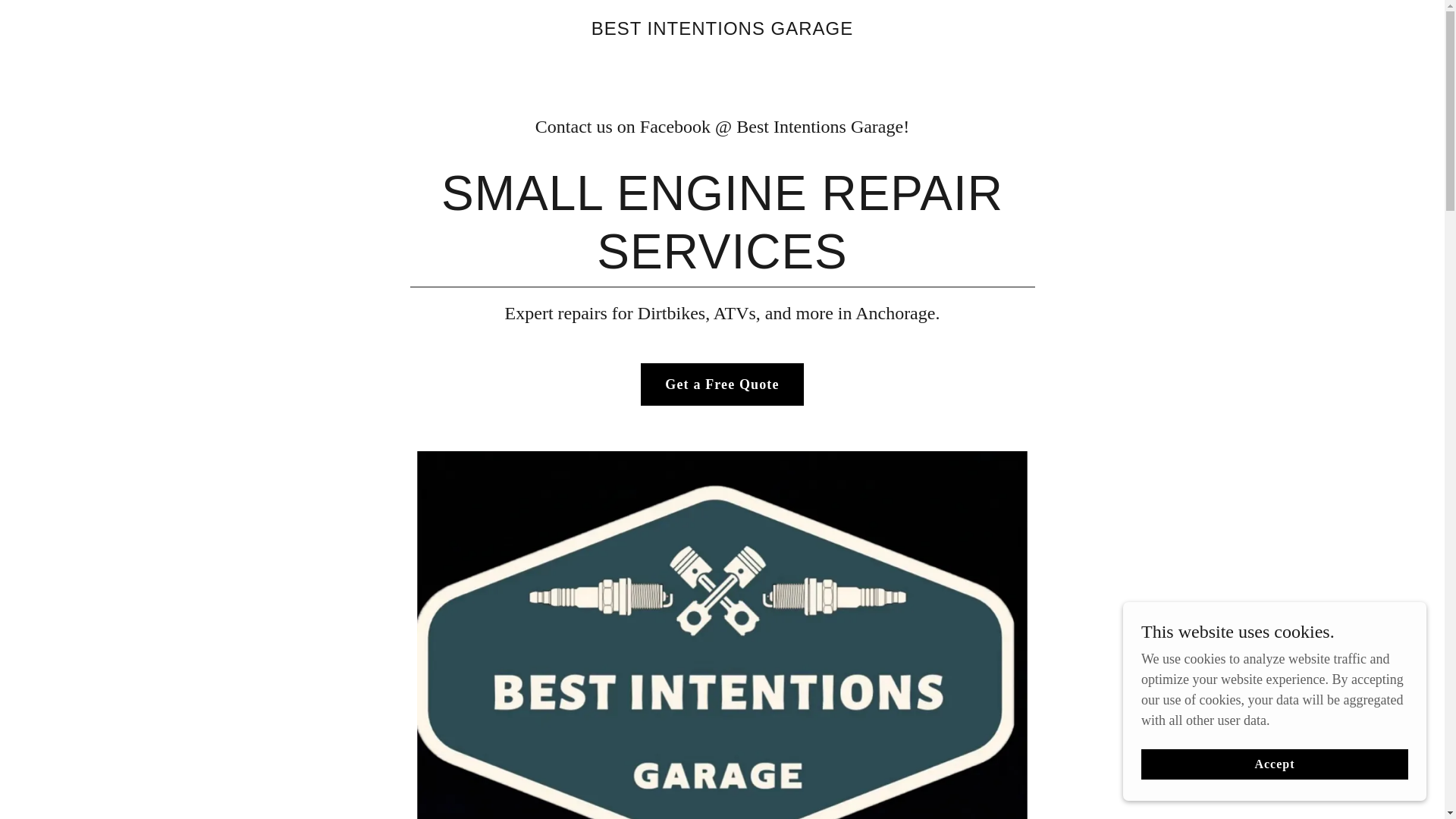 website screenshot of https://bestintentionsgarage.com/