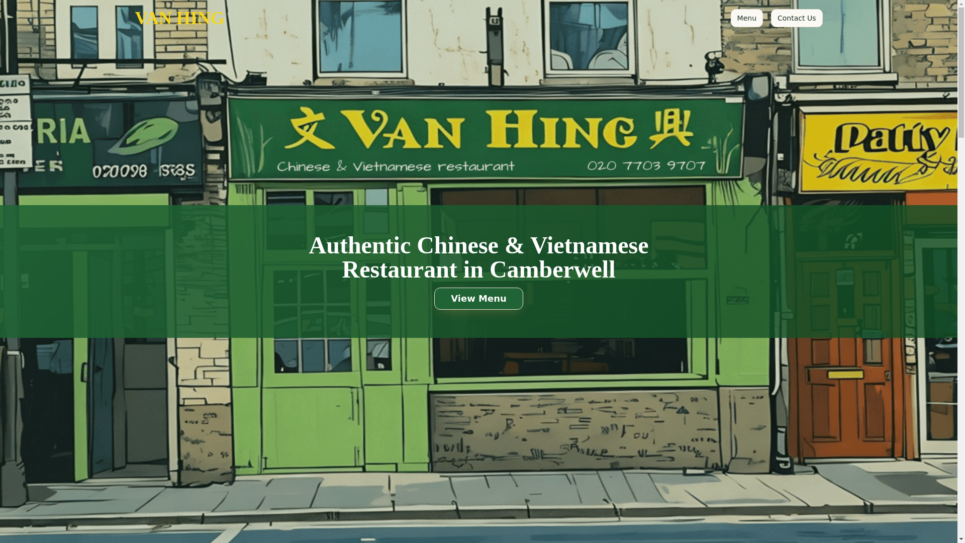 website screenshot of https://vanhing.co.uk/