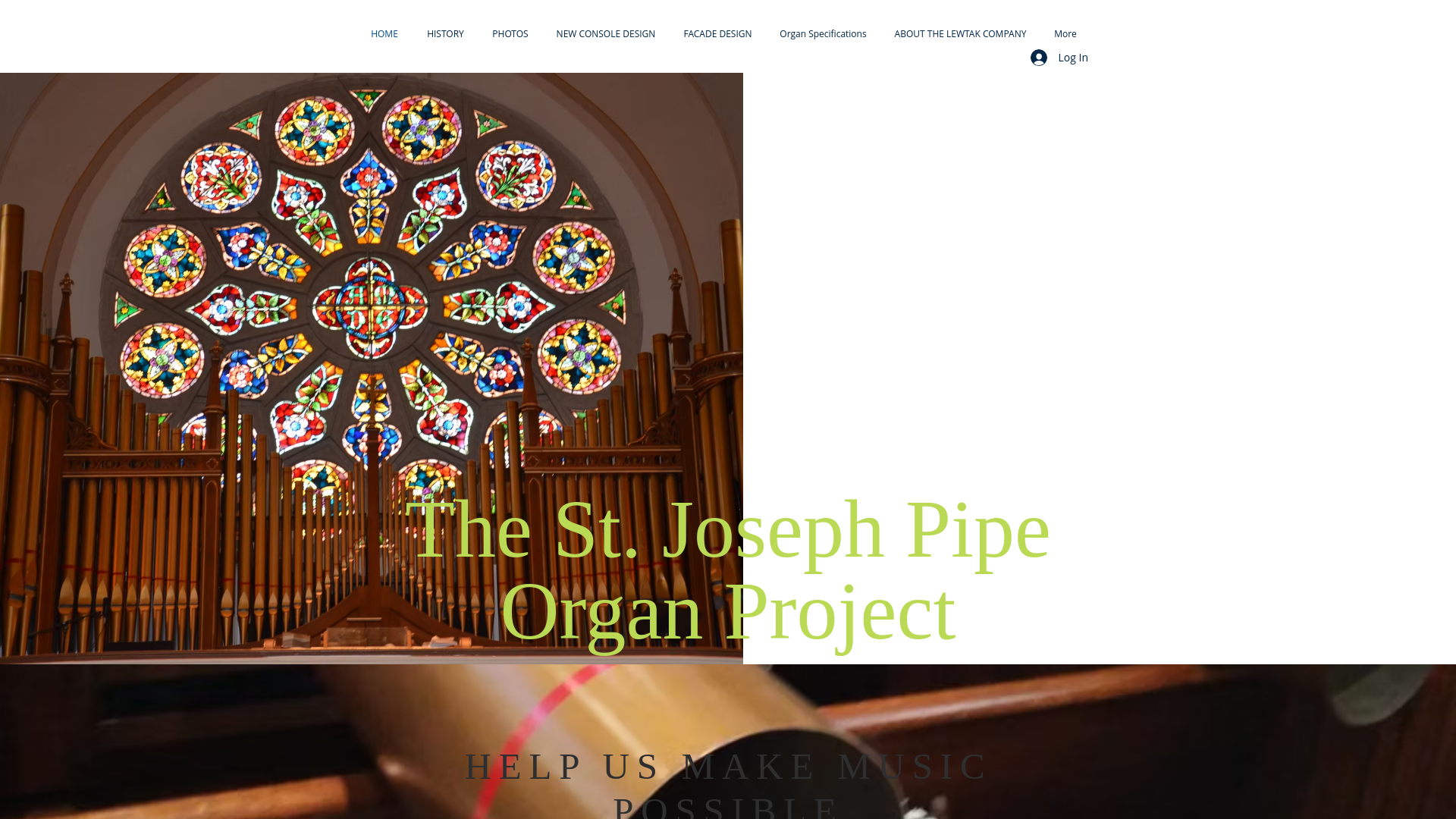 website screenshot of https://stjosephpipeorganproject.net/