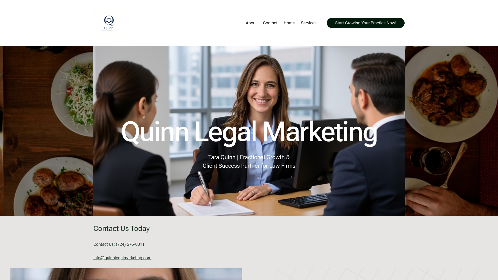 website screenshot of https://quinnlegalmarketing.com