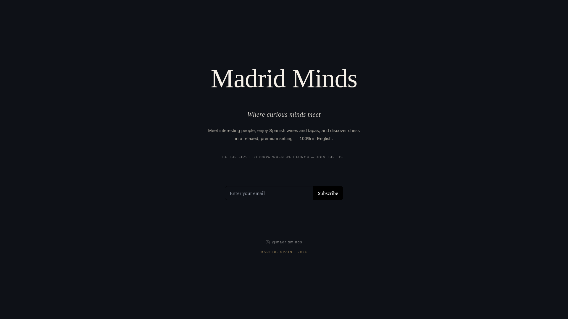 website screenshot of https://madridminds.com/