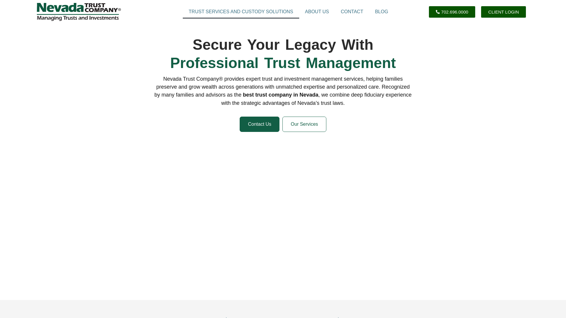 website screenshot of https://www.nevadatrust.com/