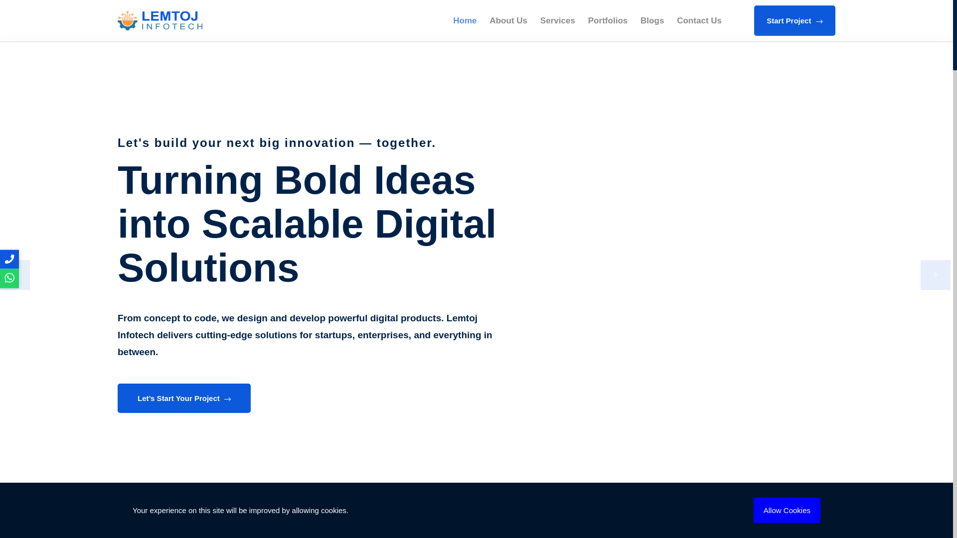 website screenshot of https://lemtojinfotech.com/