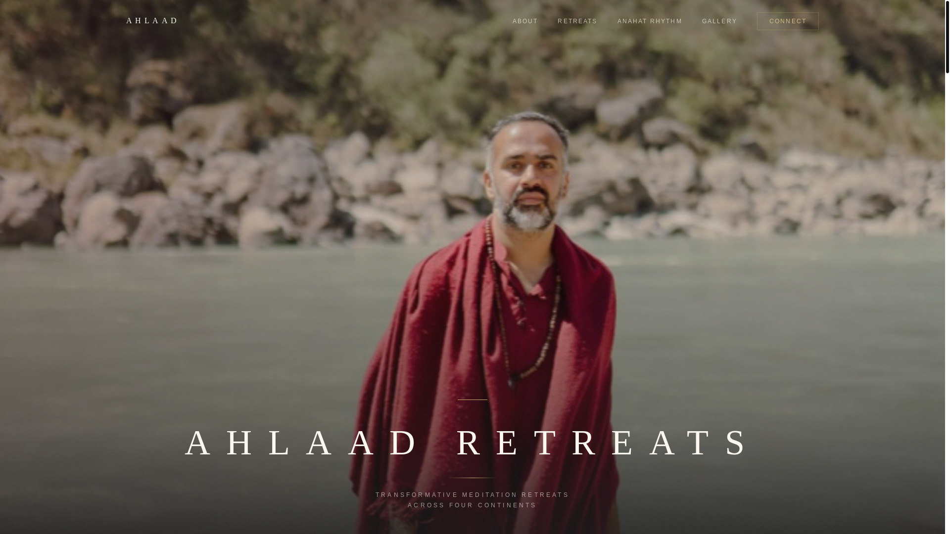 website screenshot of https://ahlaadretreats.com/