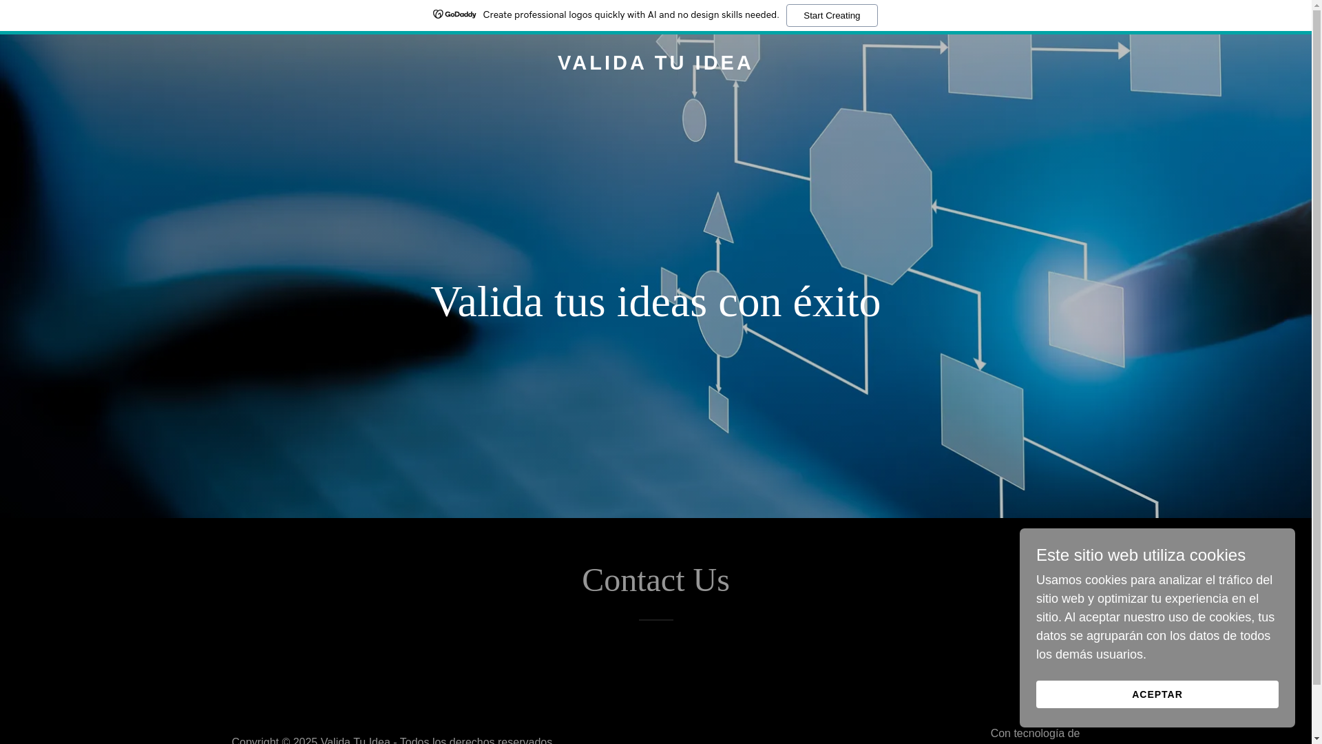 website screenshot of https://valida-tu-idea.com/