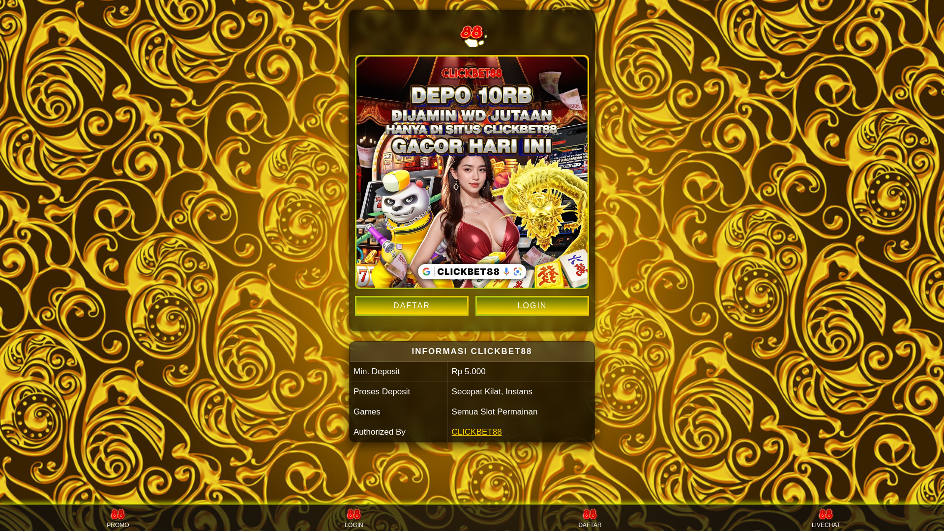 website screenshot of https://clickbet88-number-uno.pages.dev/