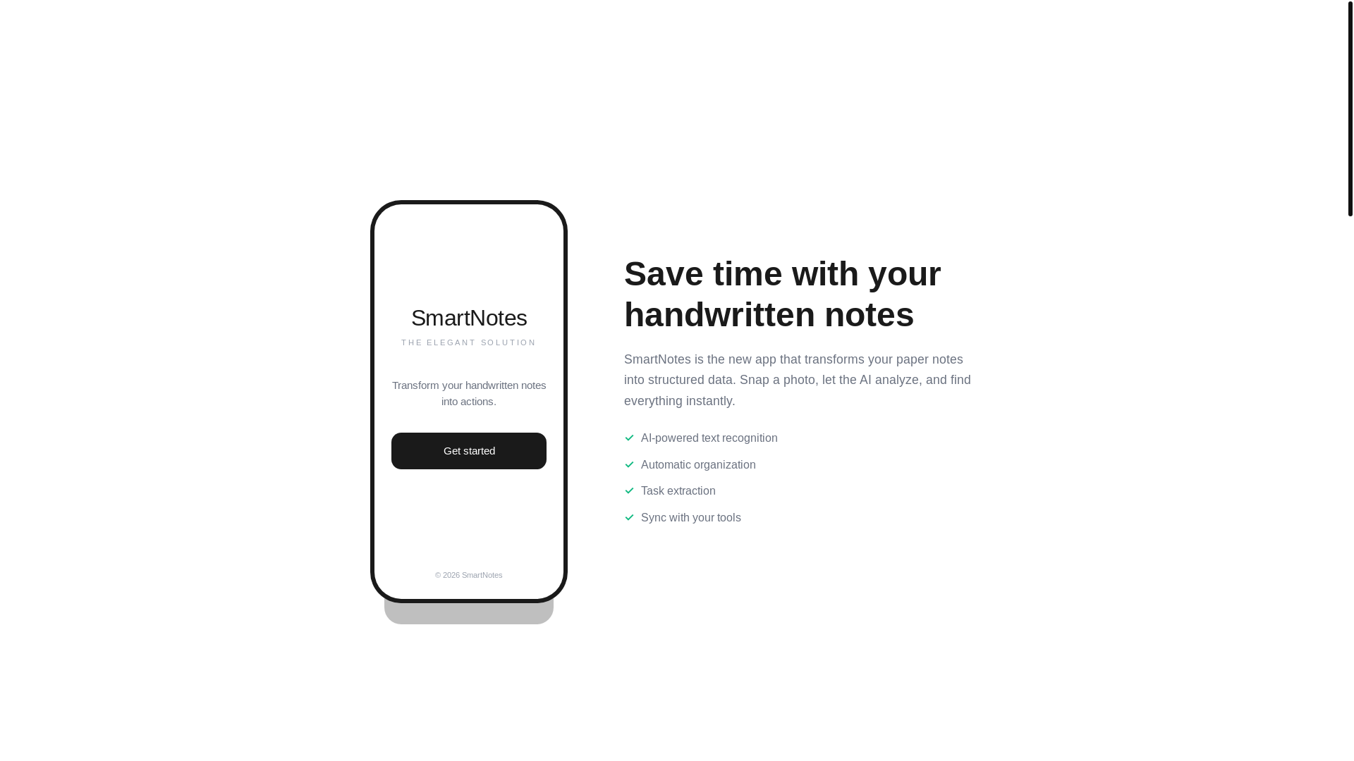 website screenshot of https://smartnotes-app.com/