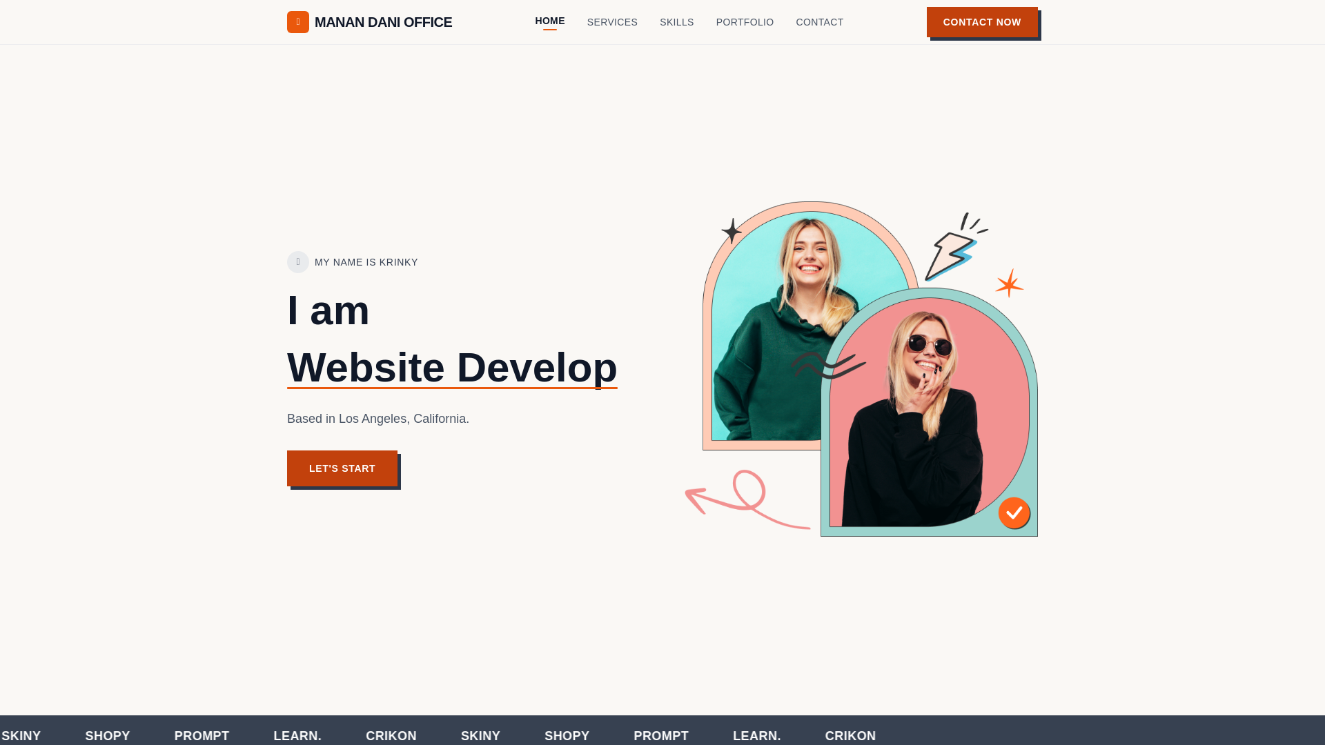 website screenshot of https://manandani.in/